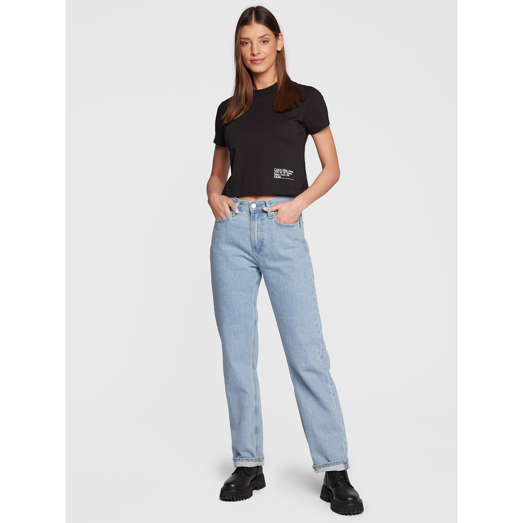 Calvin Klein Jeans Тишърт J20J220276 Черен Regular Fit - Pepit.bg