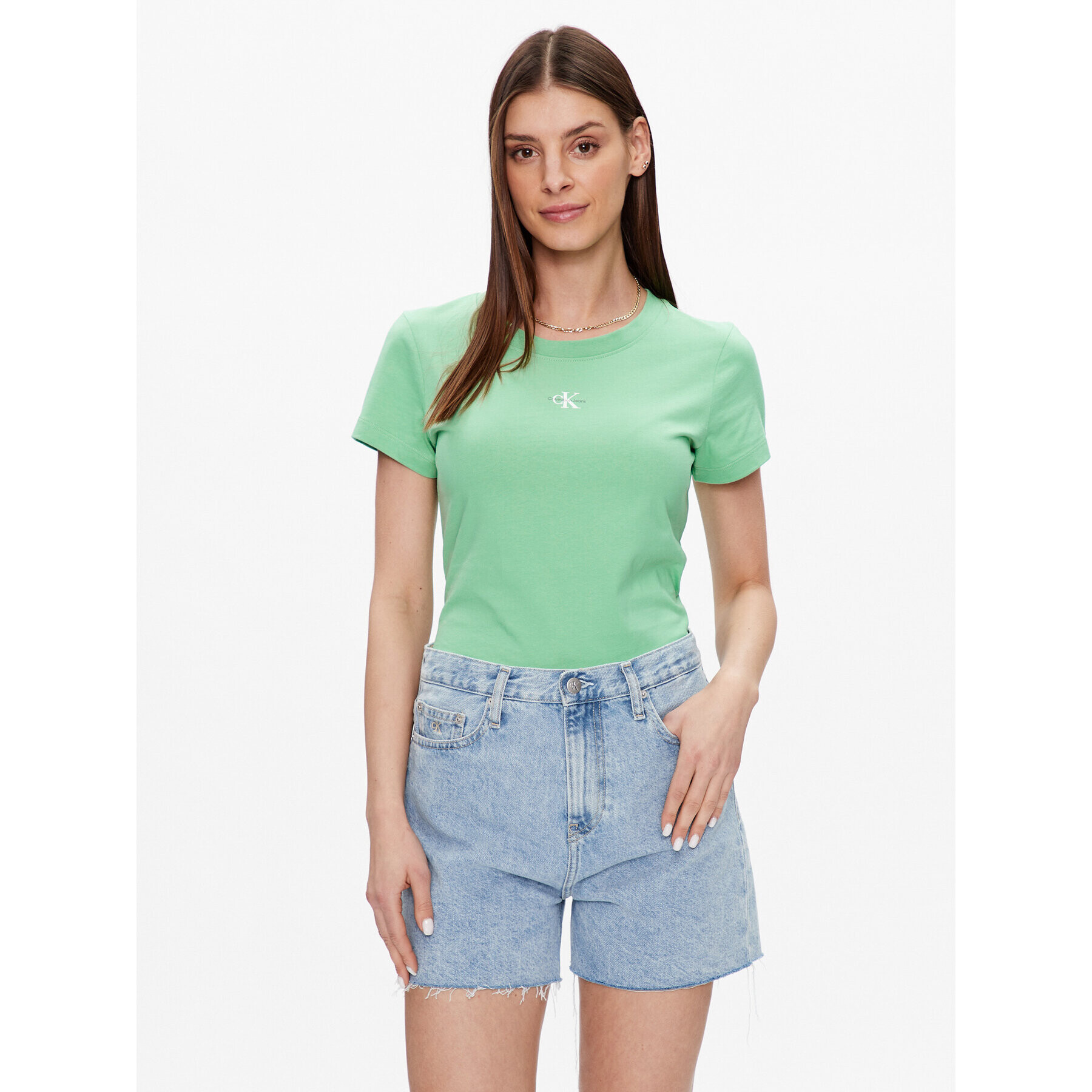 Calvin Klein Jeans Тишърт J20J220300 Зелен Regular Fit - Pepit.bg