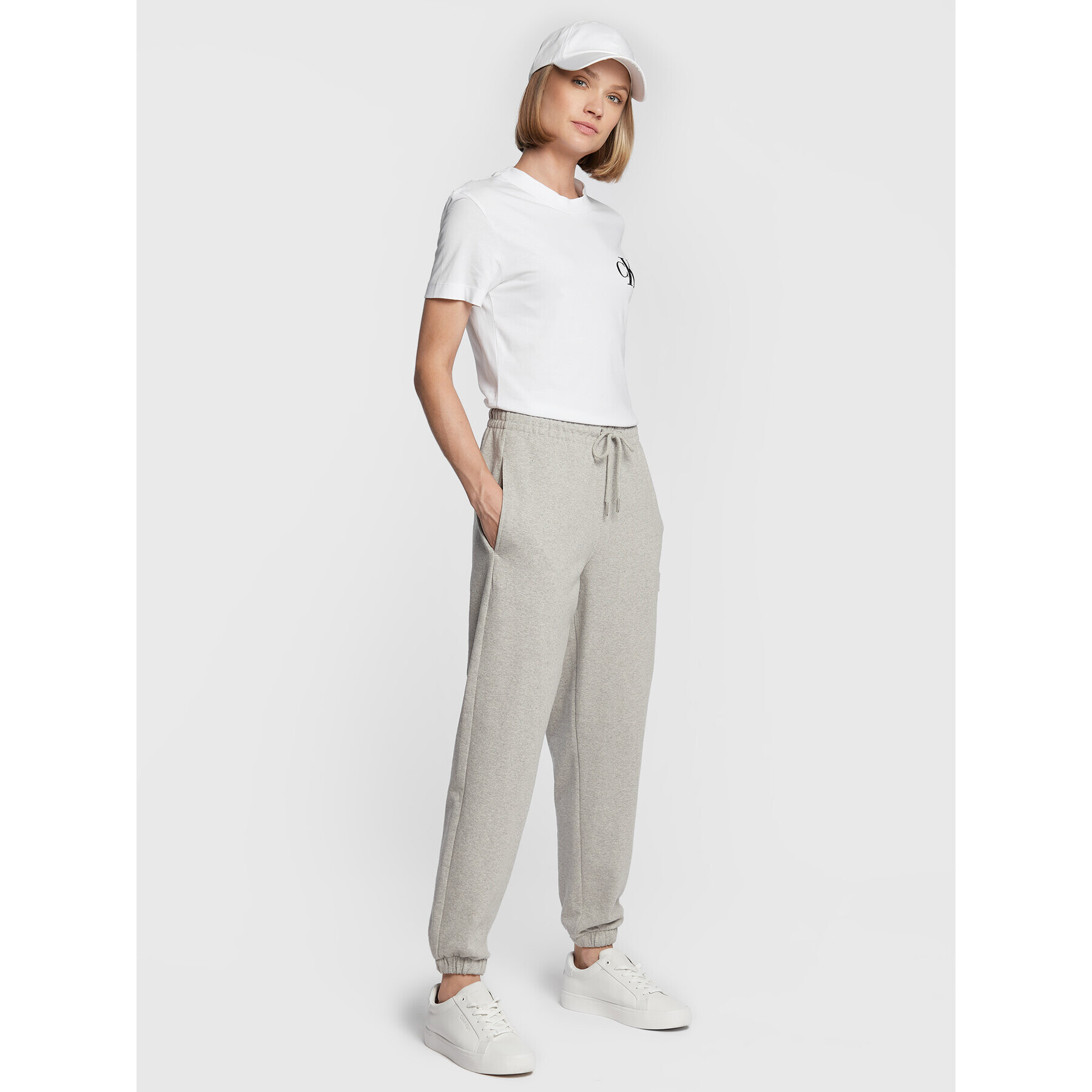 Calvin Klein Jeans Тишърт J20J220478 Бял Regular Fit - Pepit.bg