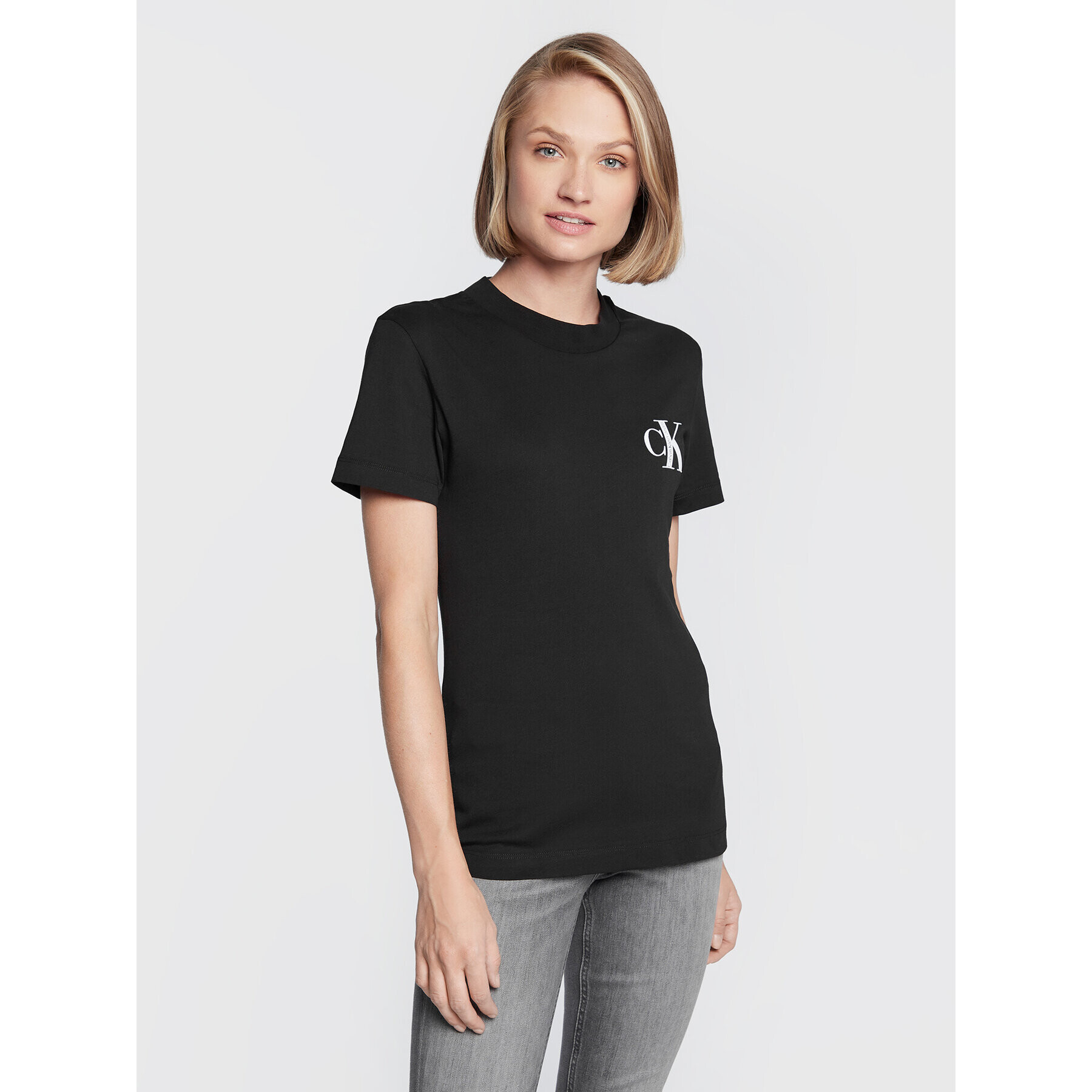 Calvin Klein Jeans Тишърт J20J220478 Черен Regular Fit - Pepit.bg
