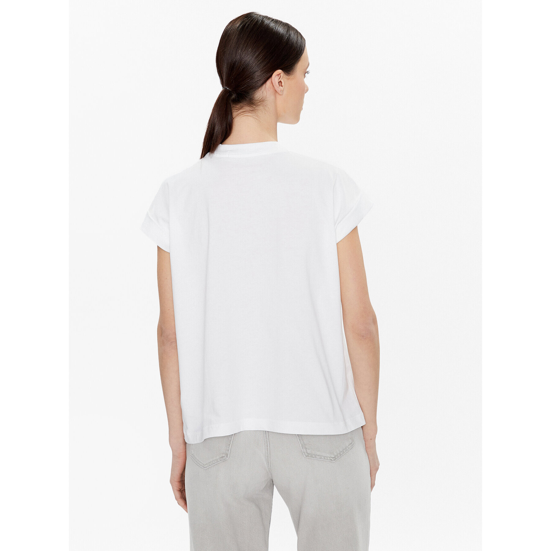 Calvin Klein Jeans Тишърт J20J220717 Бял Relaxed Fit - Pepit.bg