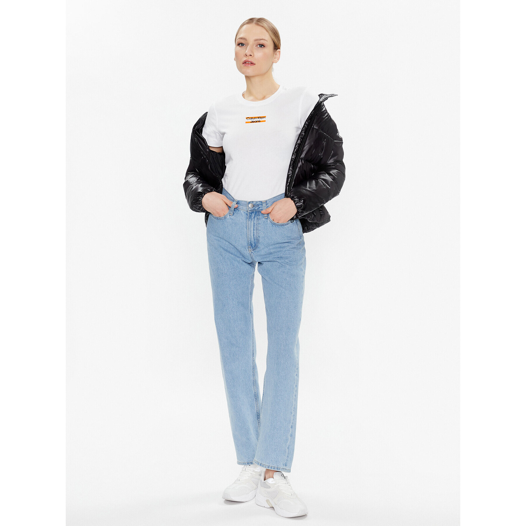 Calvin Klein Jeans Тишърт J20J220720 Бял Regular Fit - Pepit.bg
