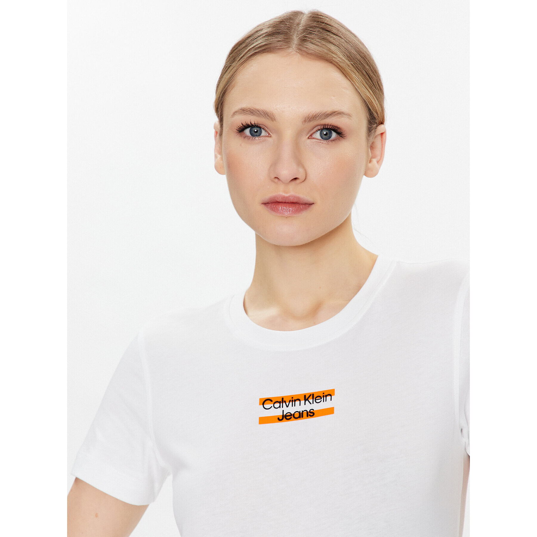 Calvin Klein Jeans Тишърт J20J220720 Бял Regular Fit - Pepit.bg