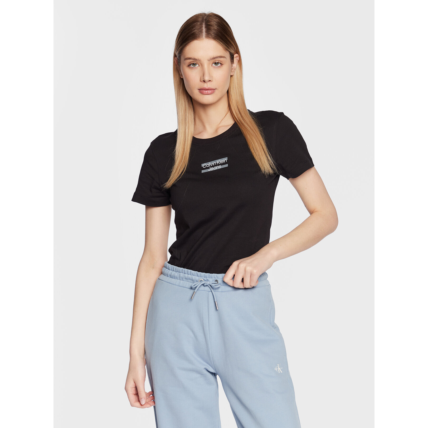 Calvin Klein Jeans Тишърт J20J220720 Черен Regular Fit - Pepit.bg