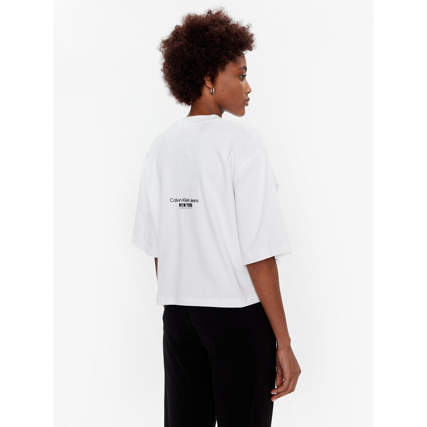 Calvin Klein Jeans Тишърт J20J220727 Бял Regular Fit - Pepit.bg