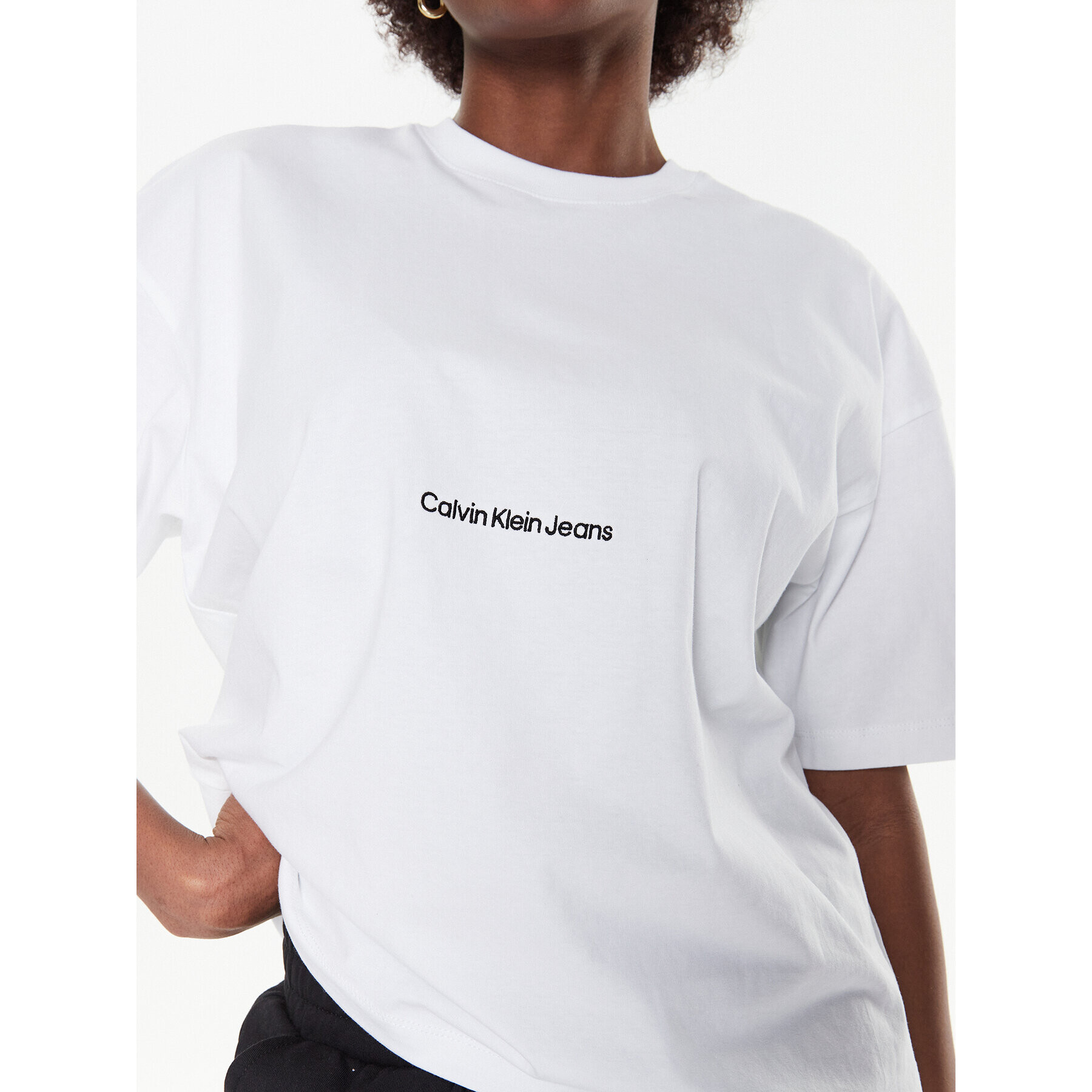 Calvin Klein Jeans Тишърт J20J220768 Бял Relaxed Fit - Pepit.bg