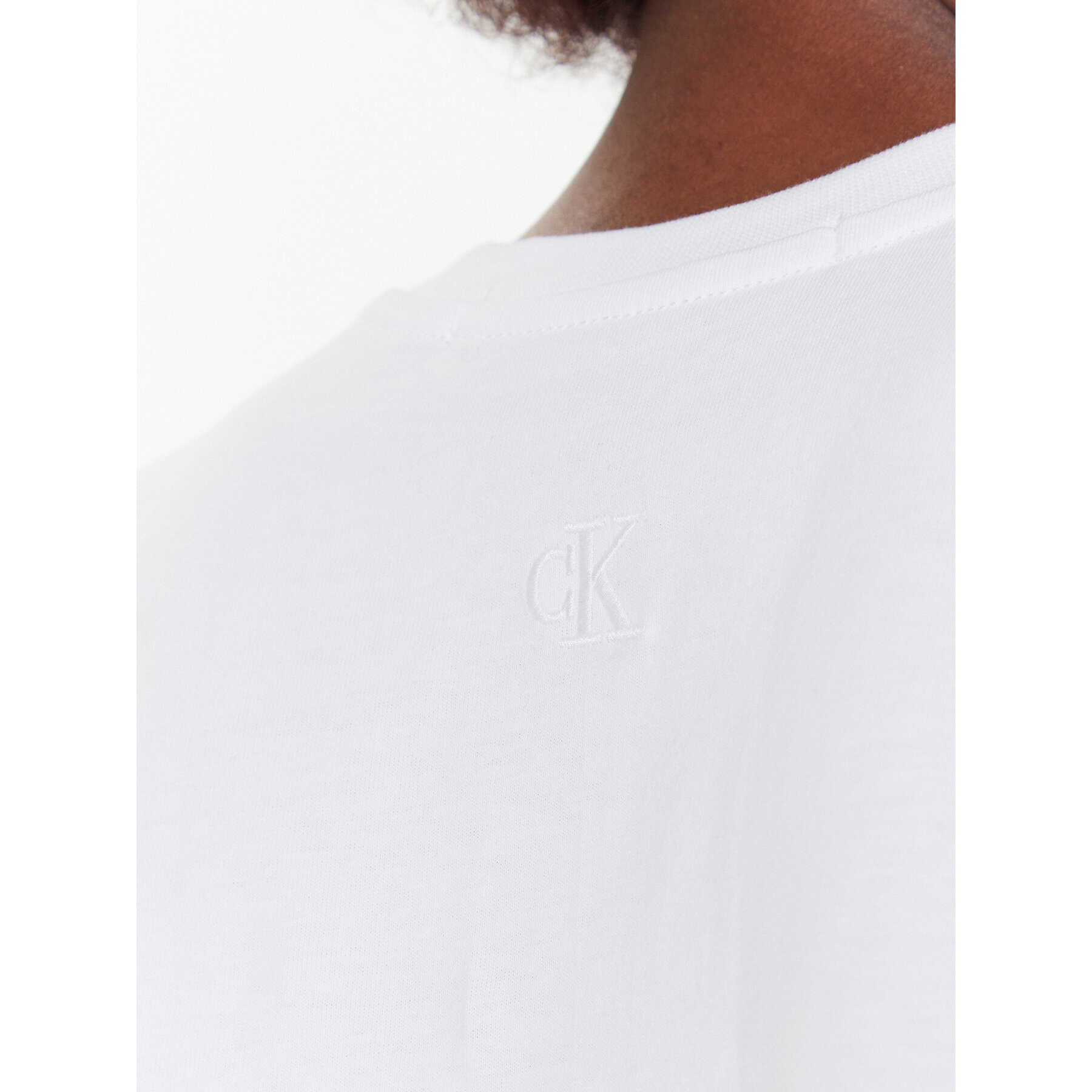 Calvin Klein Jeans Тишърт J20J220768 Бял Relaxed Fit - Pepit.bg