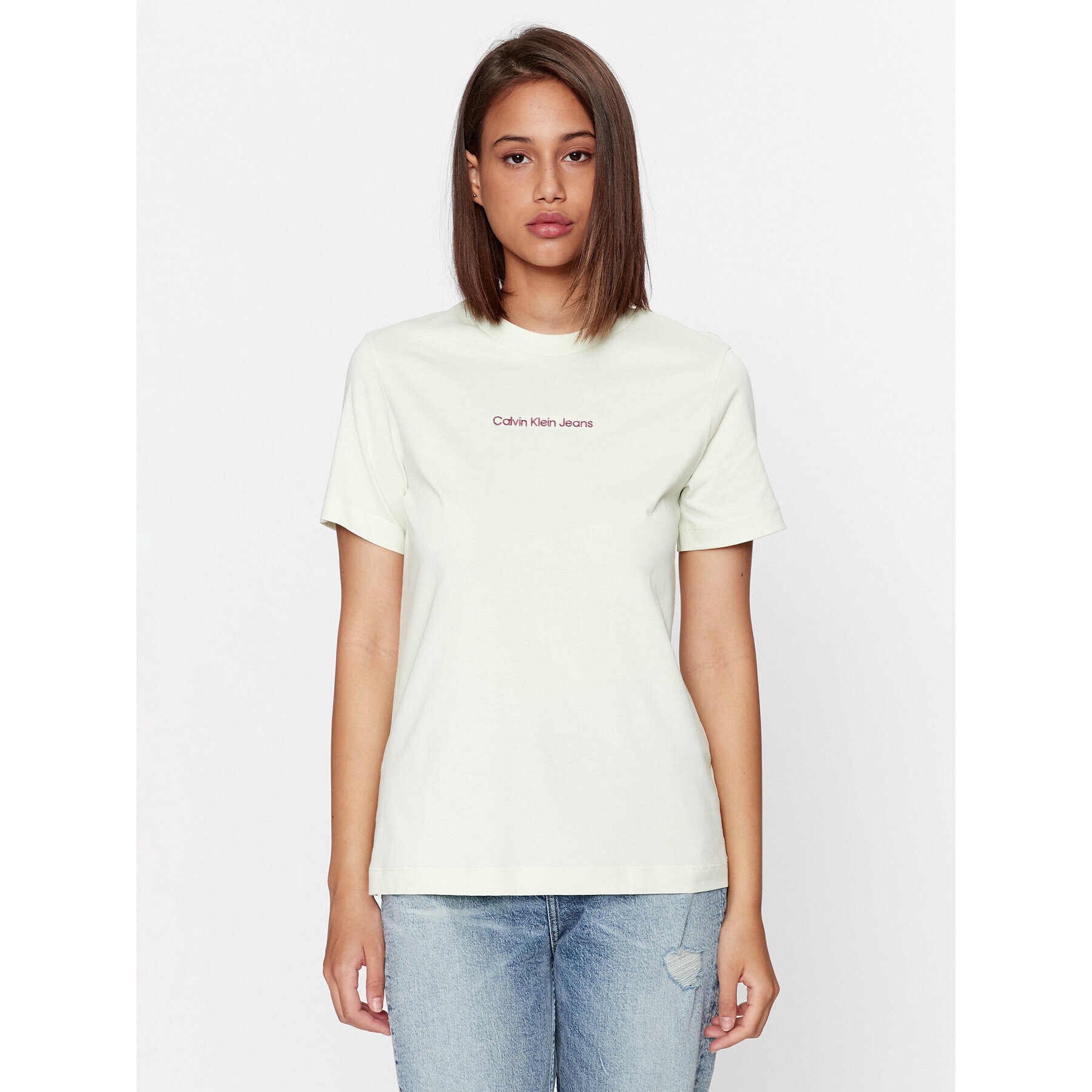 Calvin Klein Jeans Тишърт J20J221065 Зелен Regular Fit - Pepit.bg