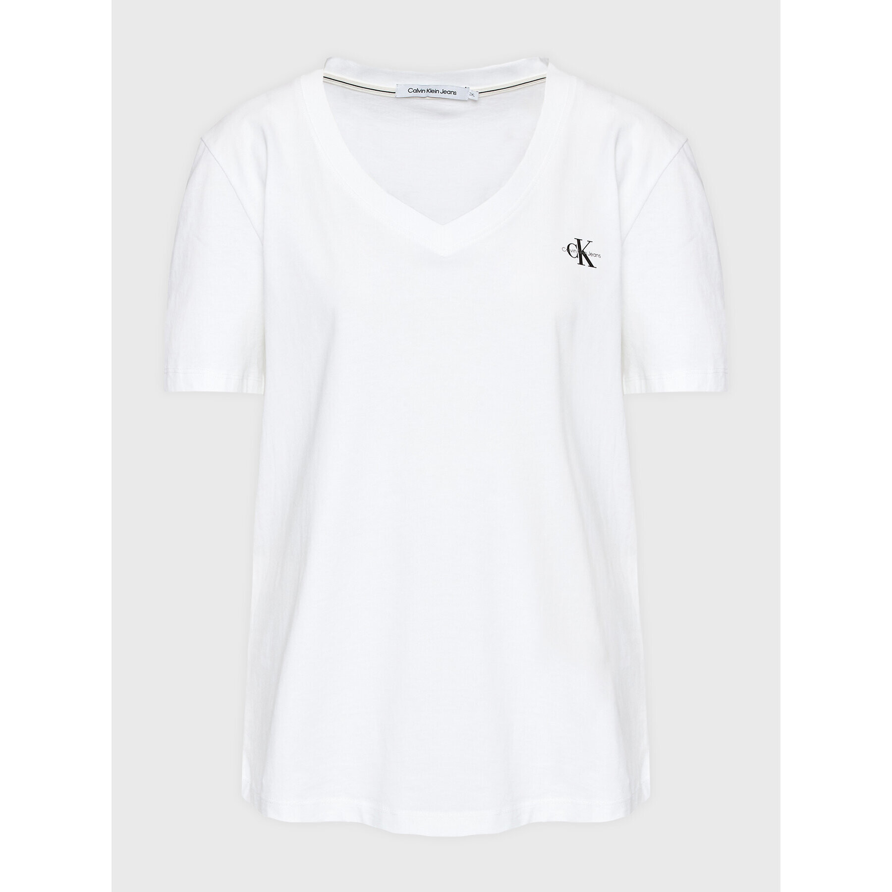 Calvin Klein Jeans Тишърт J20J221204 Бял Regular Fit - Pepit.bg