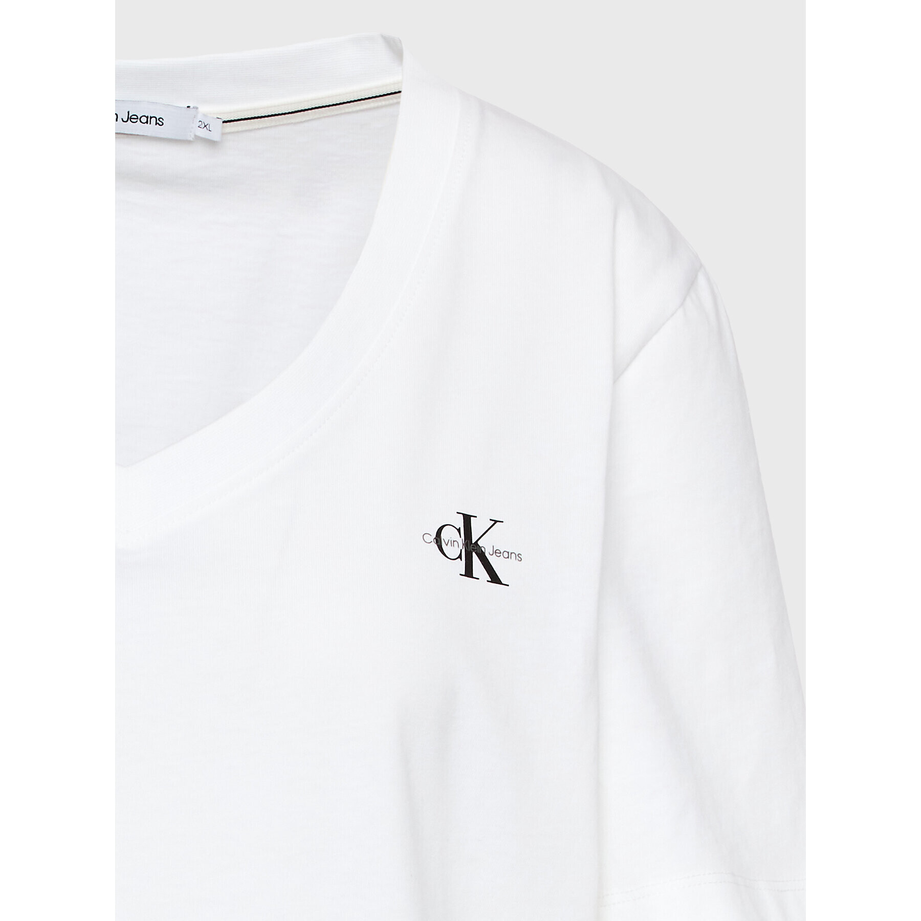Calvin Klein Jeans Тишърт J20J221204 Бял Regular Fit - Pepit.bg
