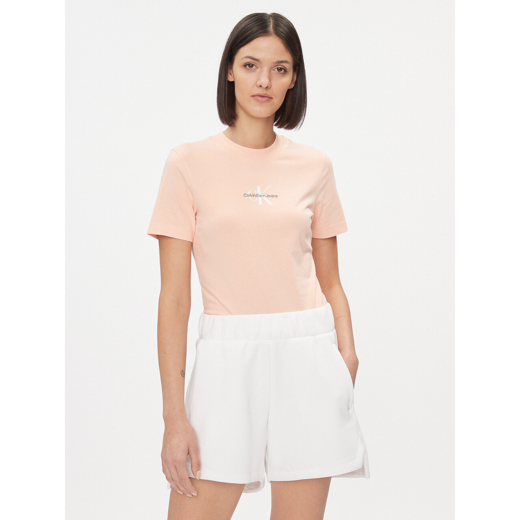 Calvin Klein Jeans Тишърт J20J221426 Розов Regular Fit - Pepit.bg