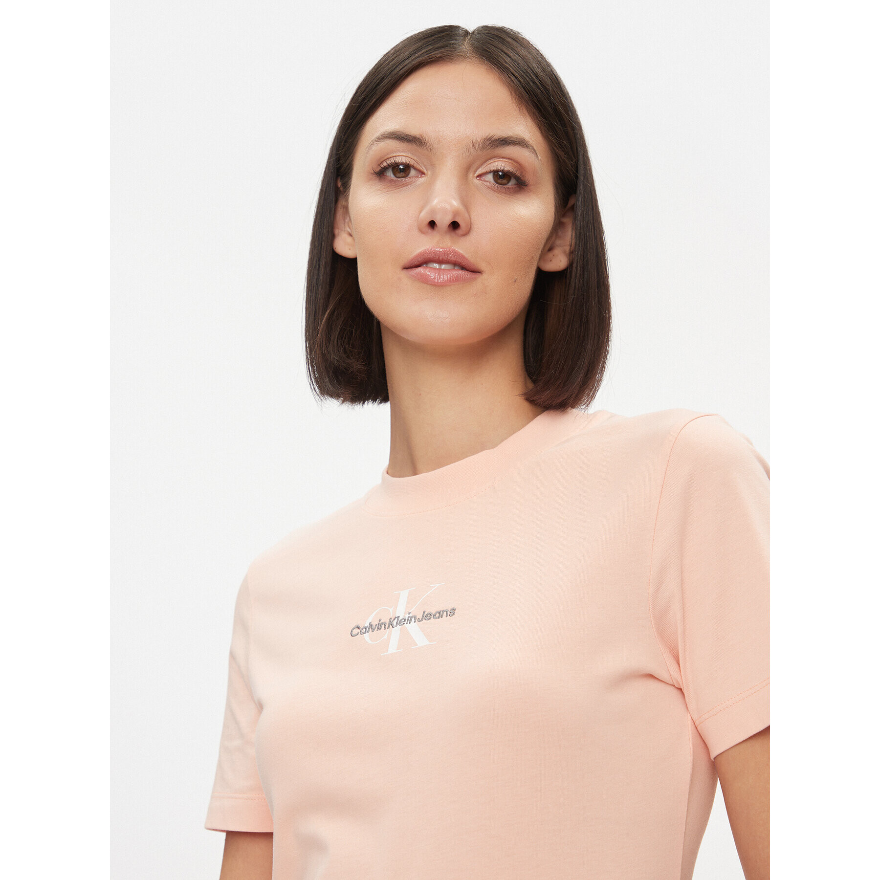Calvin Klein Jeans Тишърт J20J221426 Розов Regular Fit - Pepit.bg
