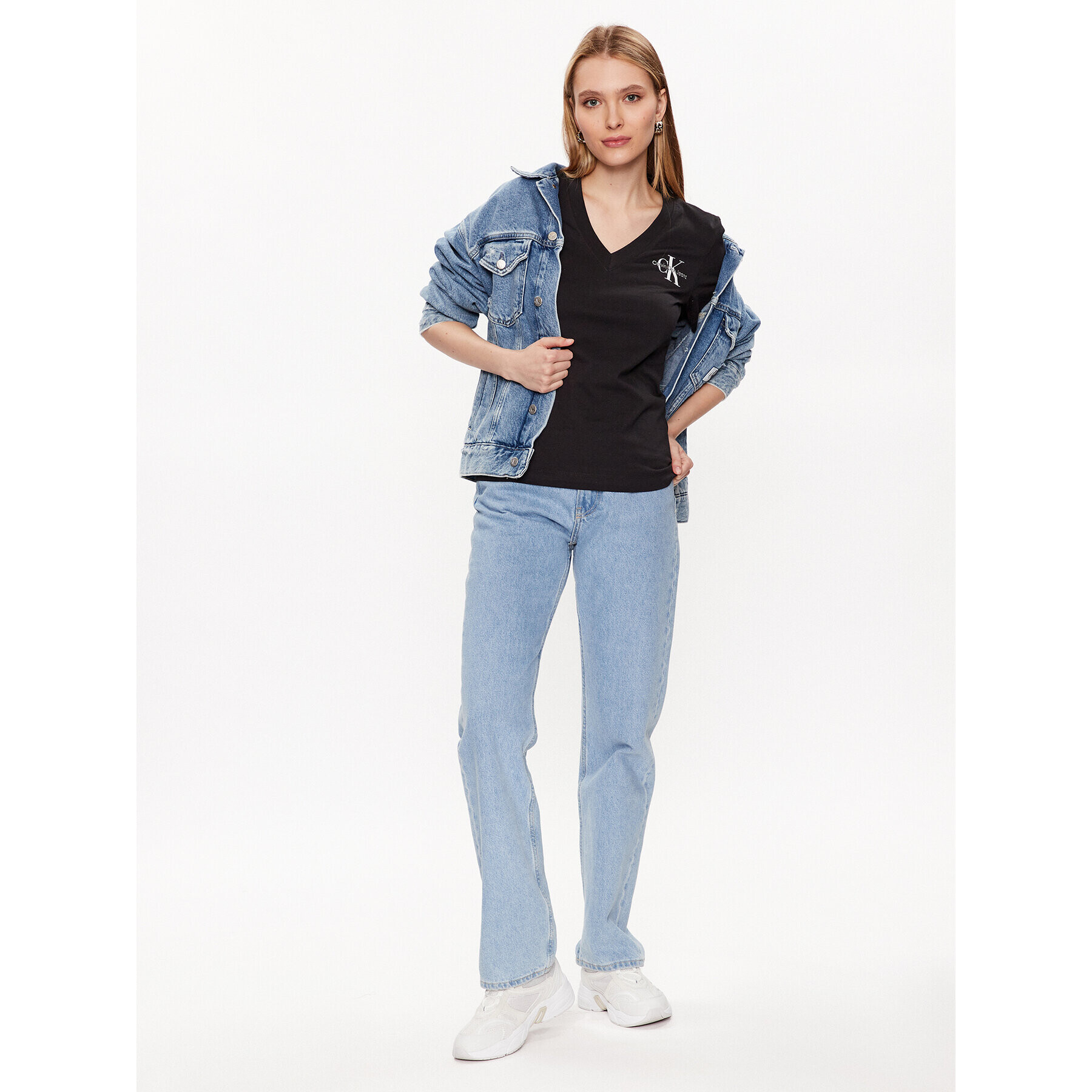 Calvin Klein Jeans Тишърт J20J221429 Черен Regular Fit - Pepit.bg