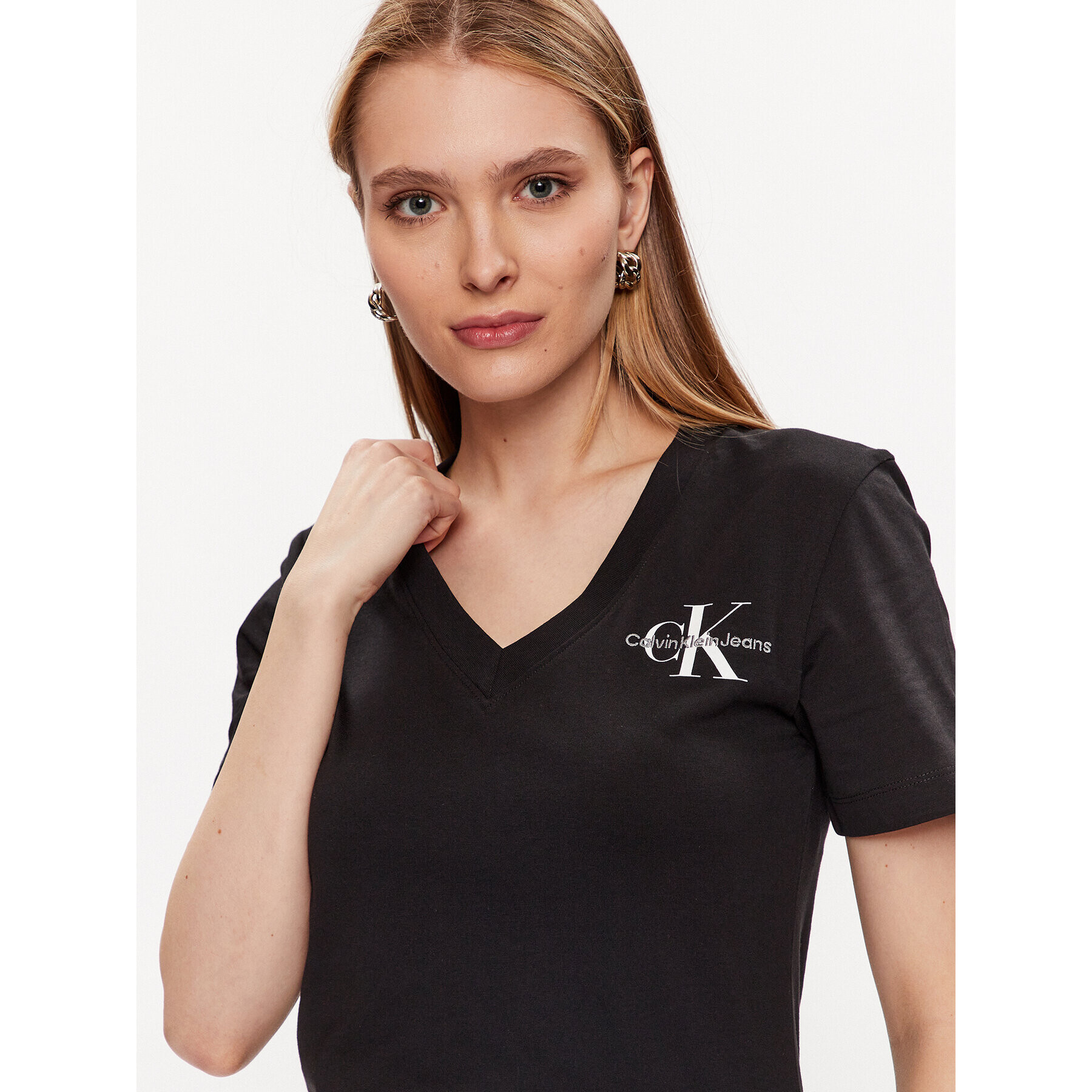 Calvin Klein Jeans Тишърт J20J221429 Черен Regular Fit - Pepit.bg