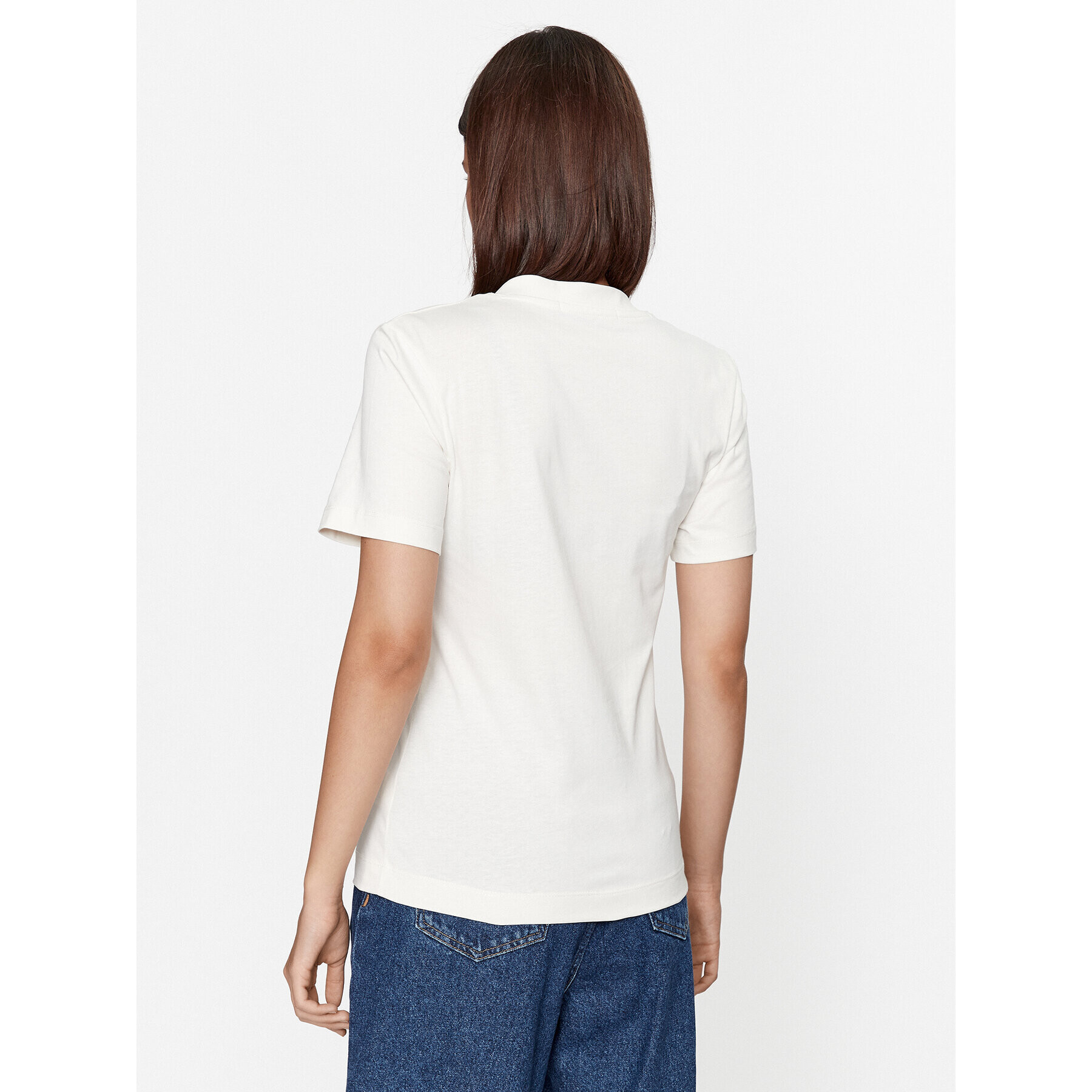 Calvin Klein Jeans Тишърт J20J221429 Екрю Regular Fit - Pepit.bg