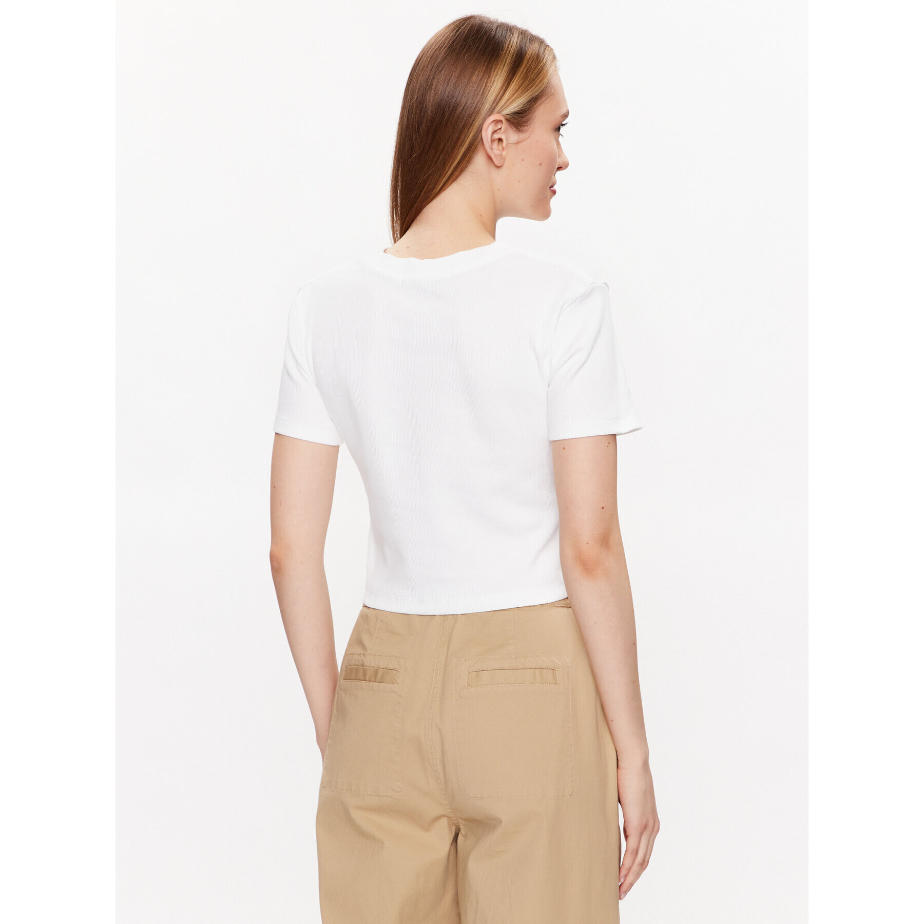 Calvin Klein Jeans Тишърт J20J221595 Бял Regular Fit - Pepit.bg