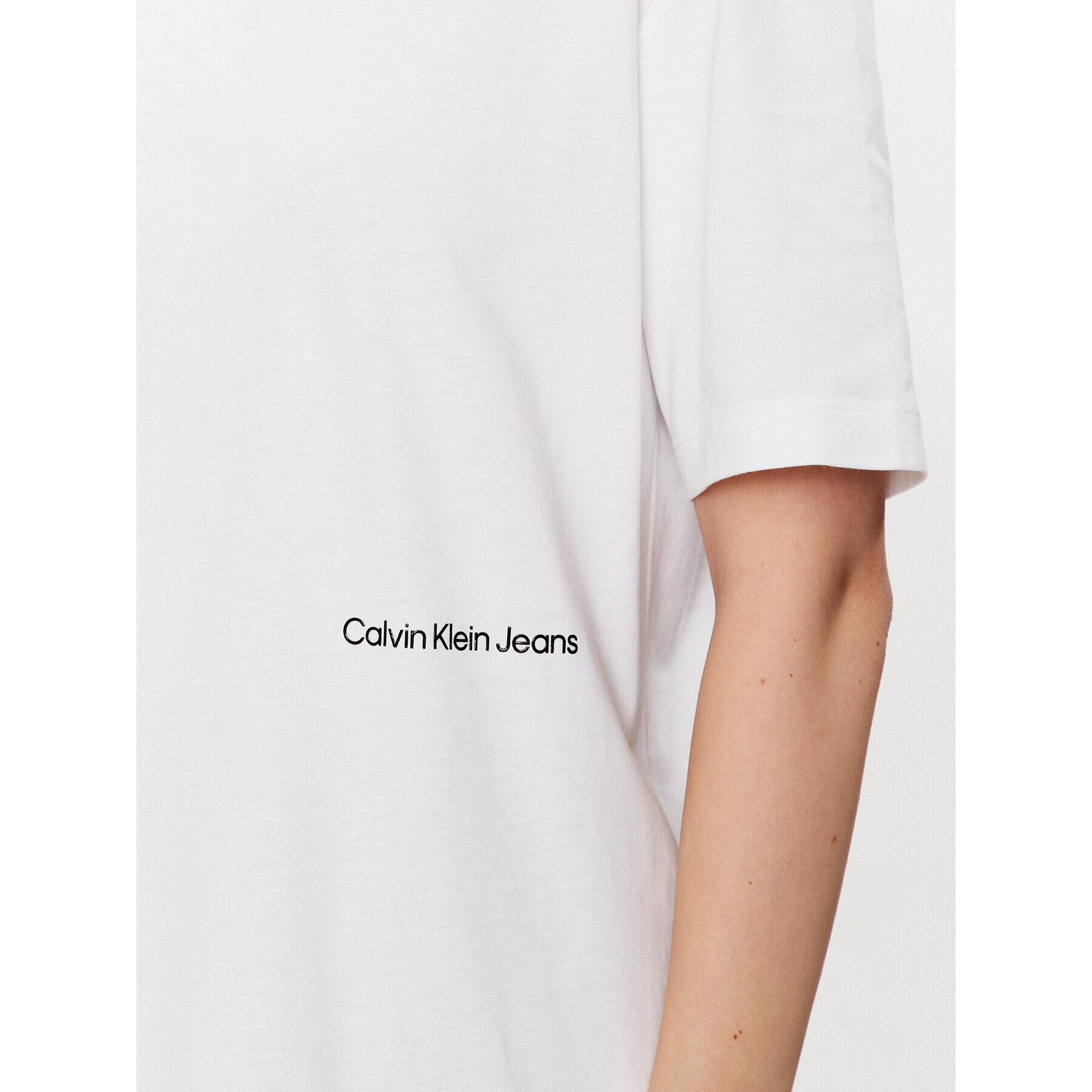 Calvin Klein Jeans Тишърт J20J221629 Бял Regular Fit - Pepit.bg