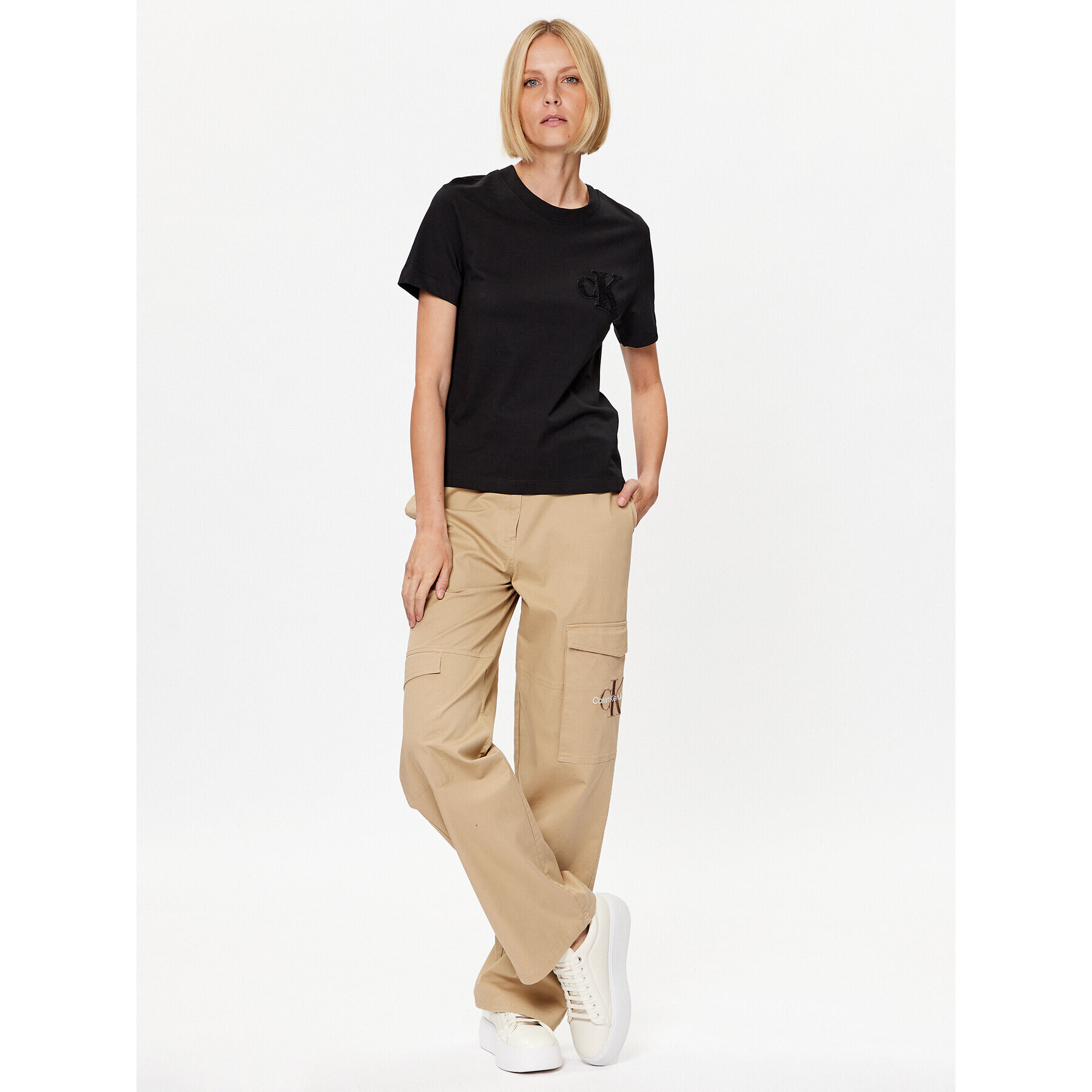 Calvin Klein Jeans Тишърт J20J221825 Черен Regular Fit - Pepit.bg