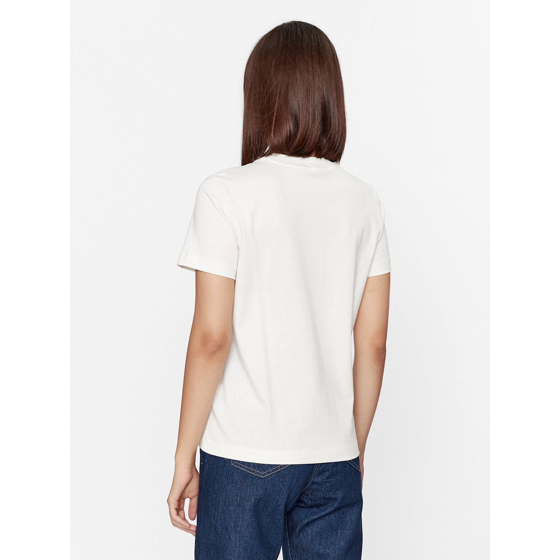 Calvin Klein Jeans Тишърт J20J222015 Екрю Regular Fit - Pepit.bg