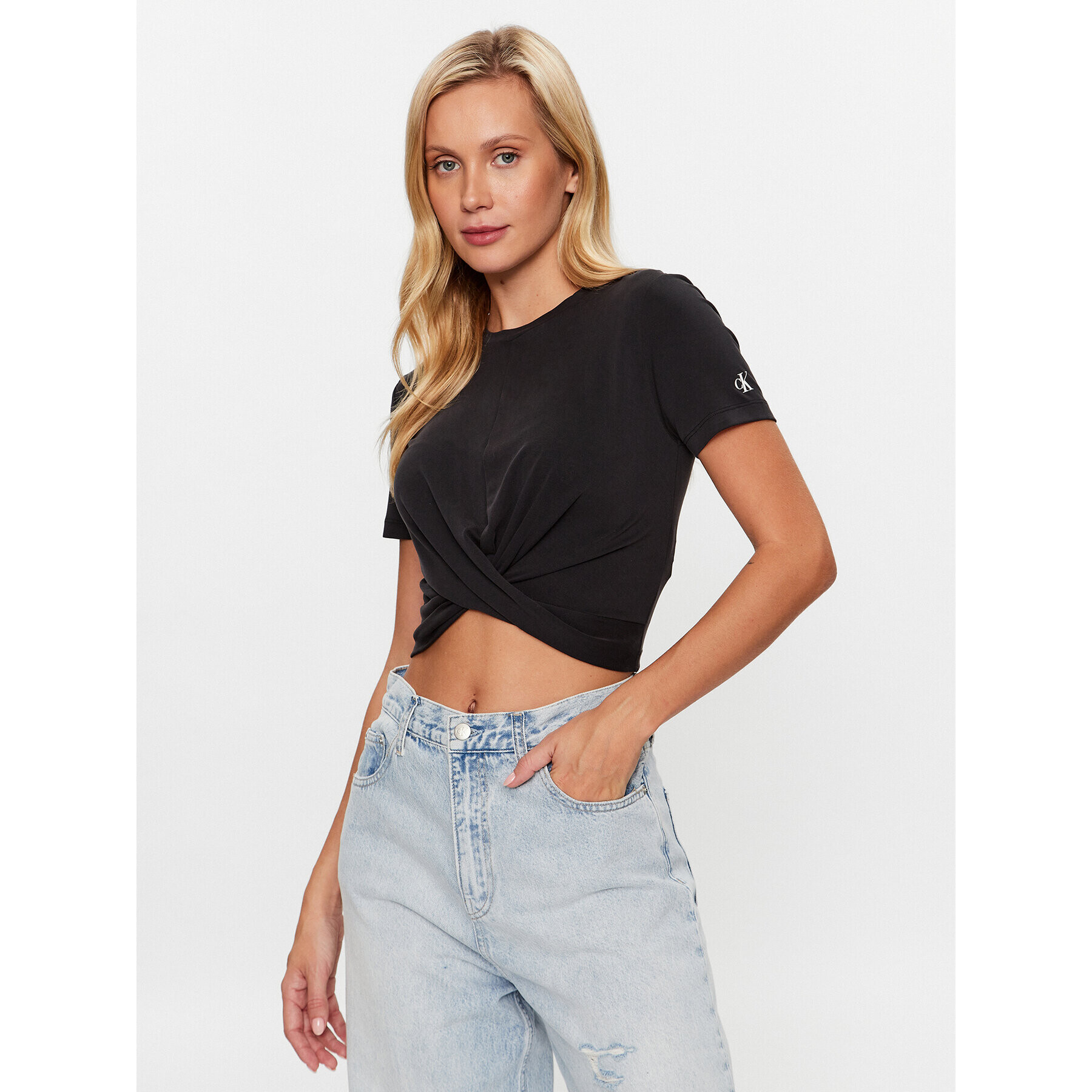 Calvin Klein Jeans Тишърт J20J222128 Черен Regular Fit - Pepit.bg