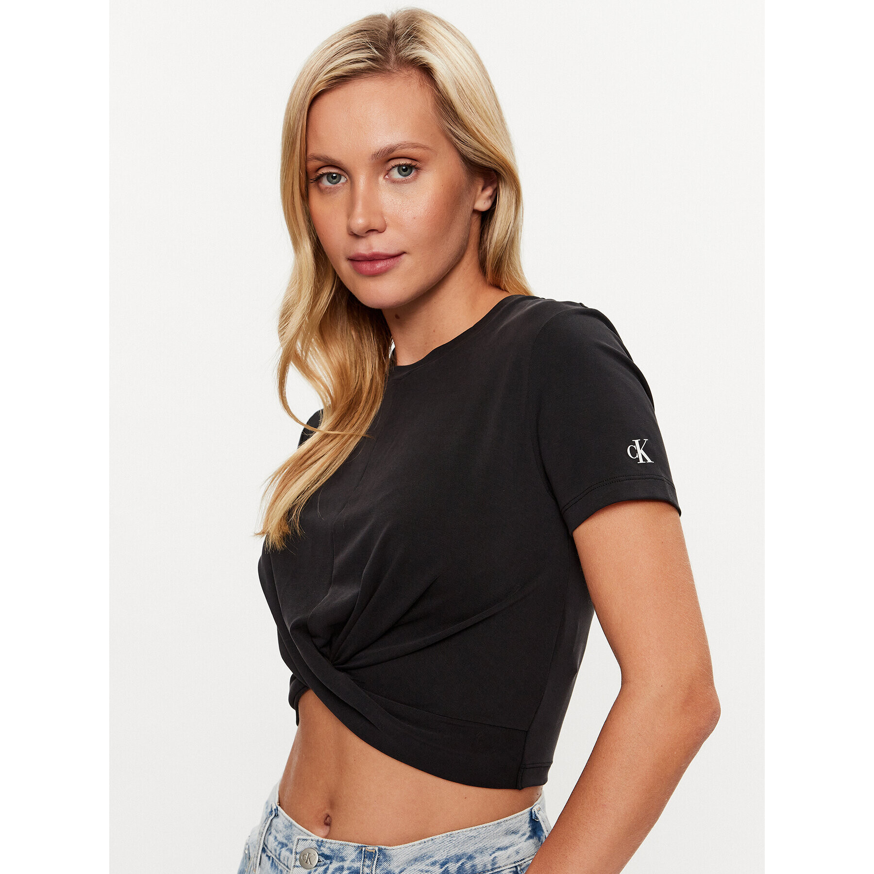 Calvin Klein Jeans Тишърт J20J222128 Черен Regular Fit - Pepit.bg