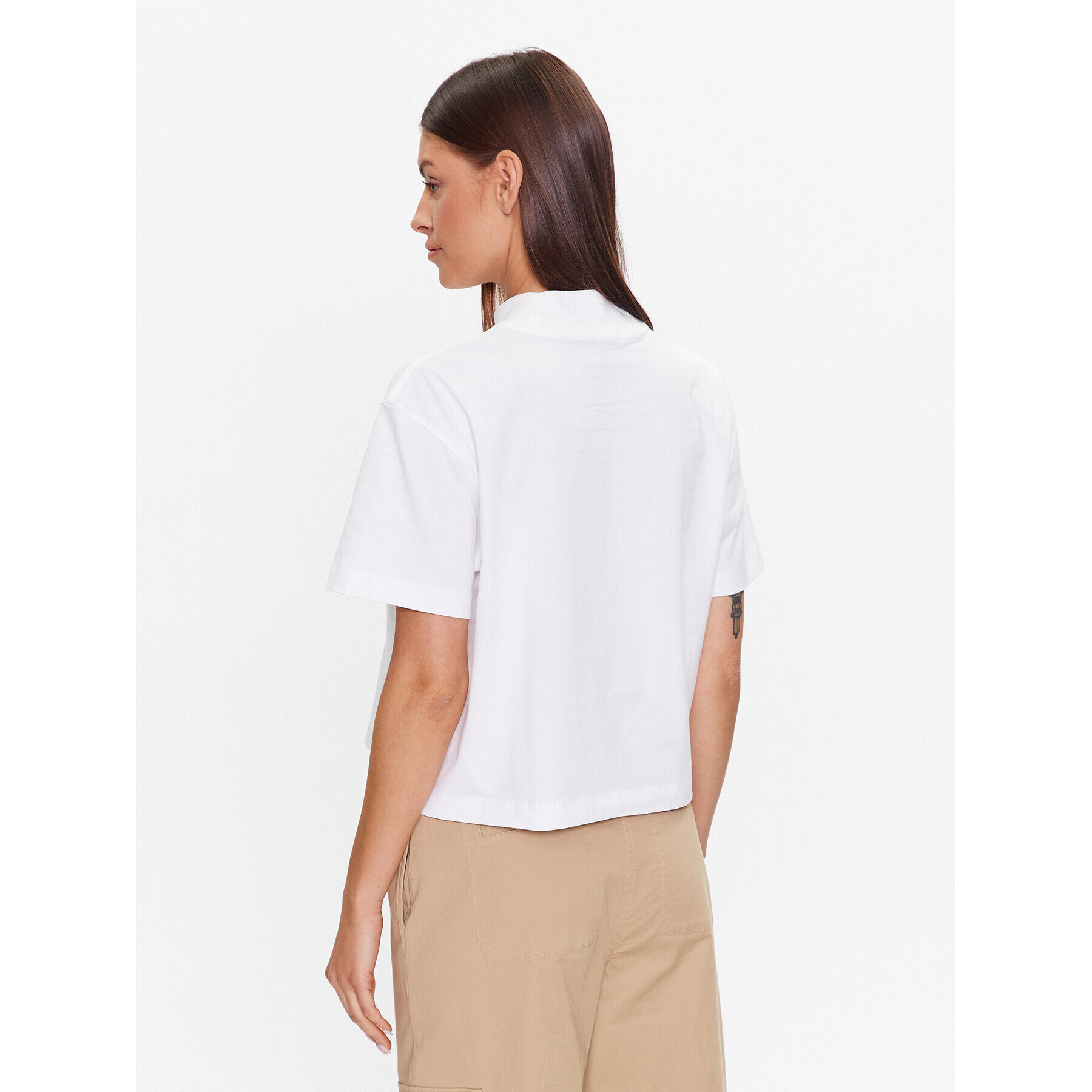 Calvin Klein Jeans Тишърт J20J222130 Бял Regular Fit - Pepit.bg