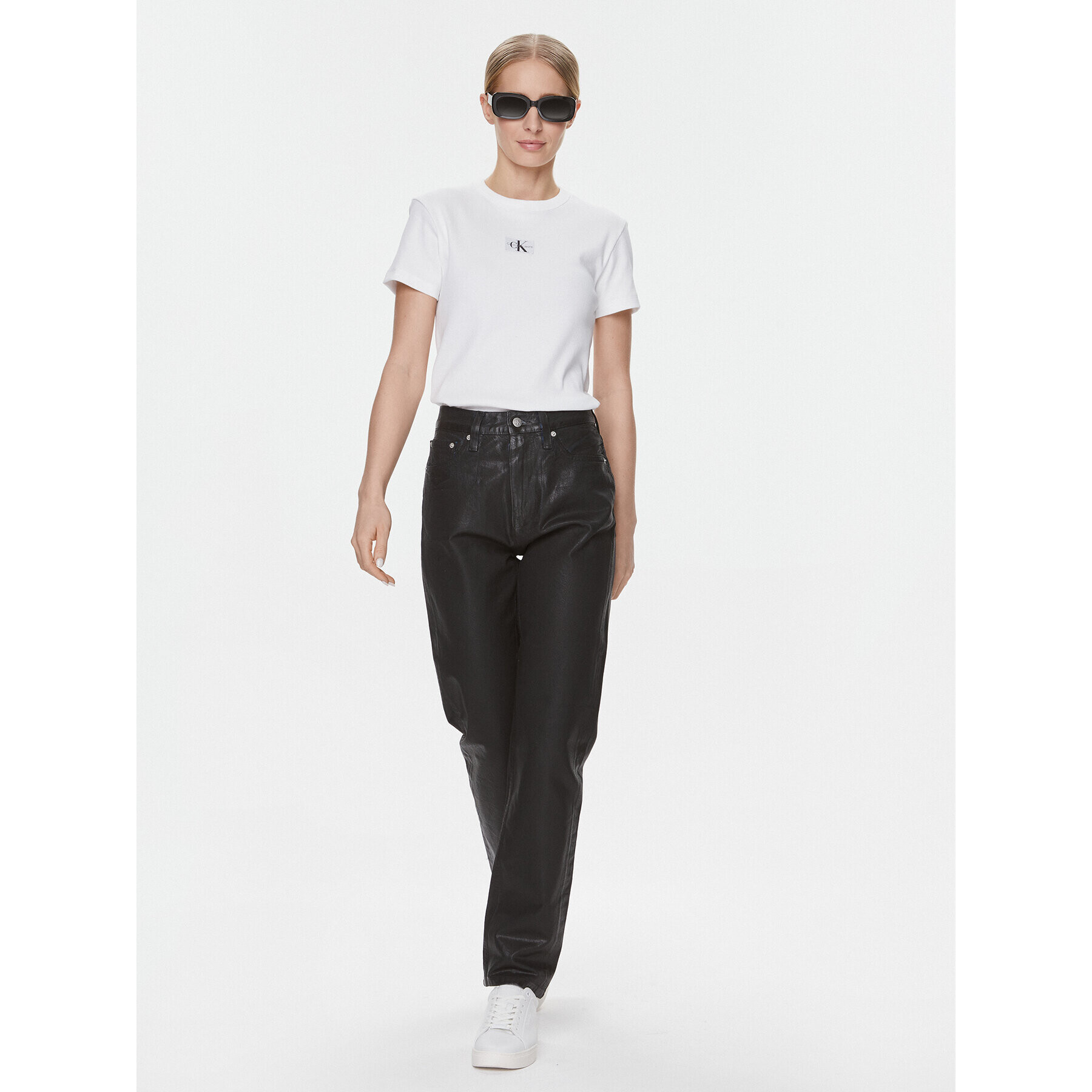 Calvin Klein Jeans Тишърт J20J222687 Бял Regular Fit - Pepit.bg