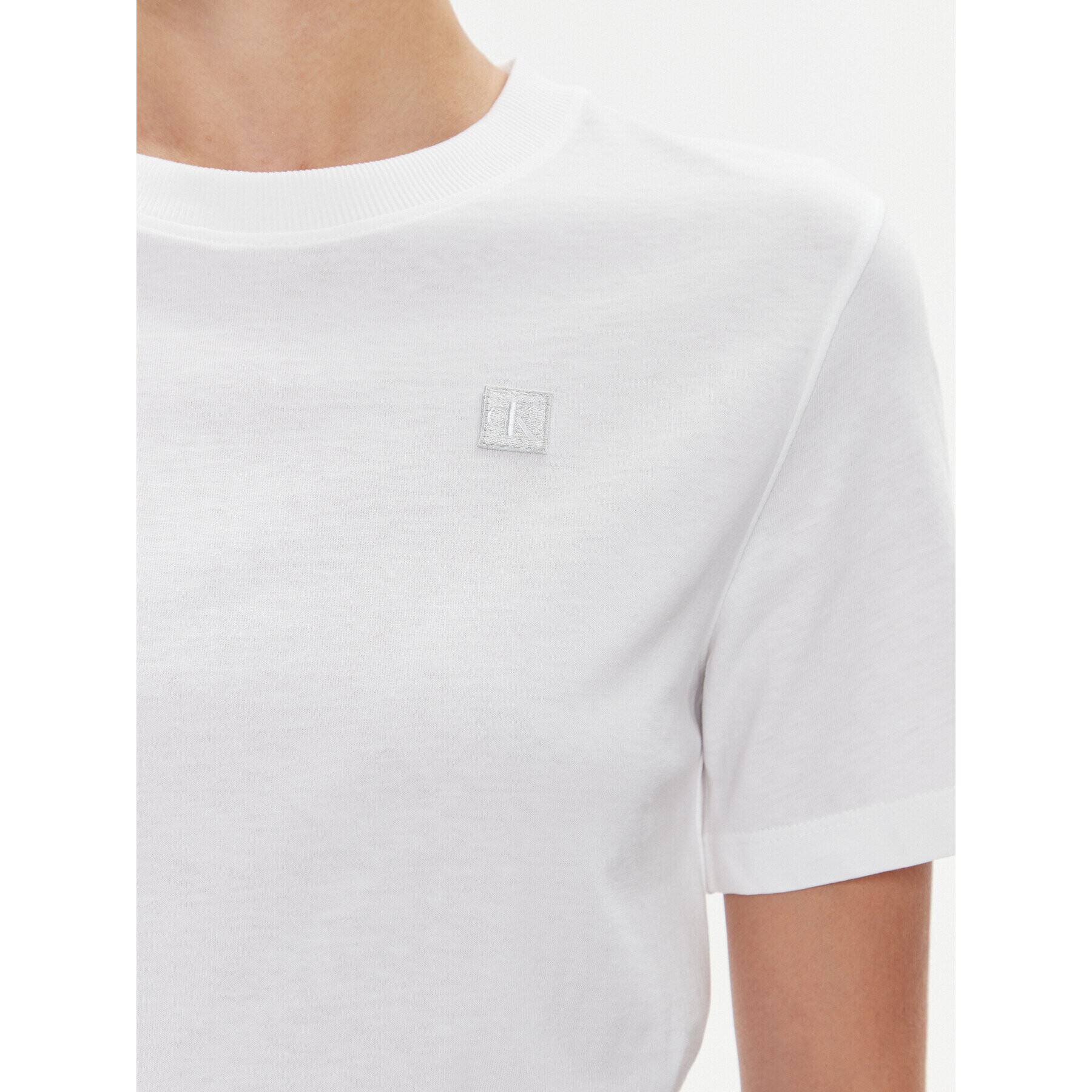Calvin Klein Jeans Тишърт J20J223226 Бял Regular Fit - Pepit.bg