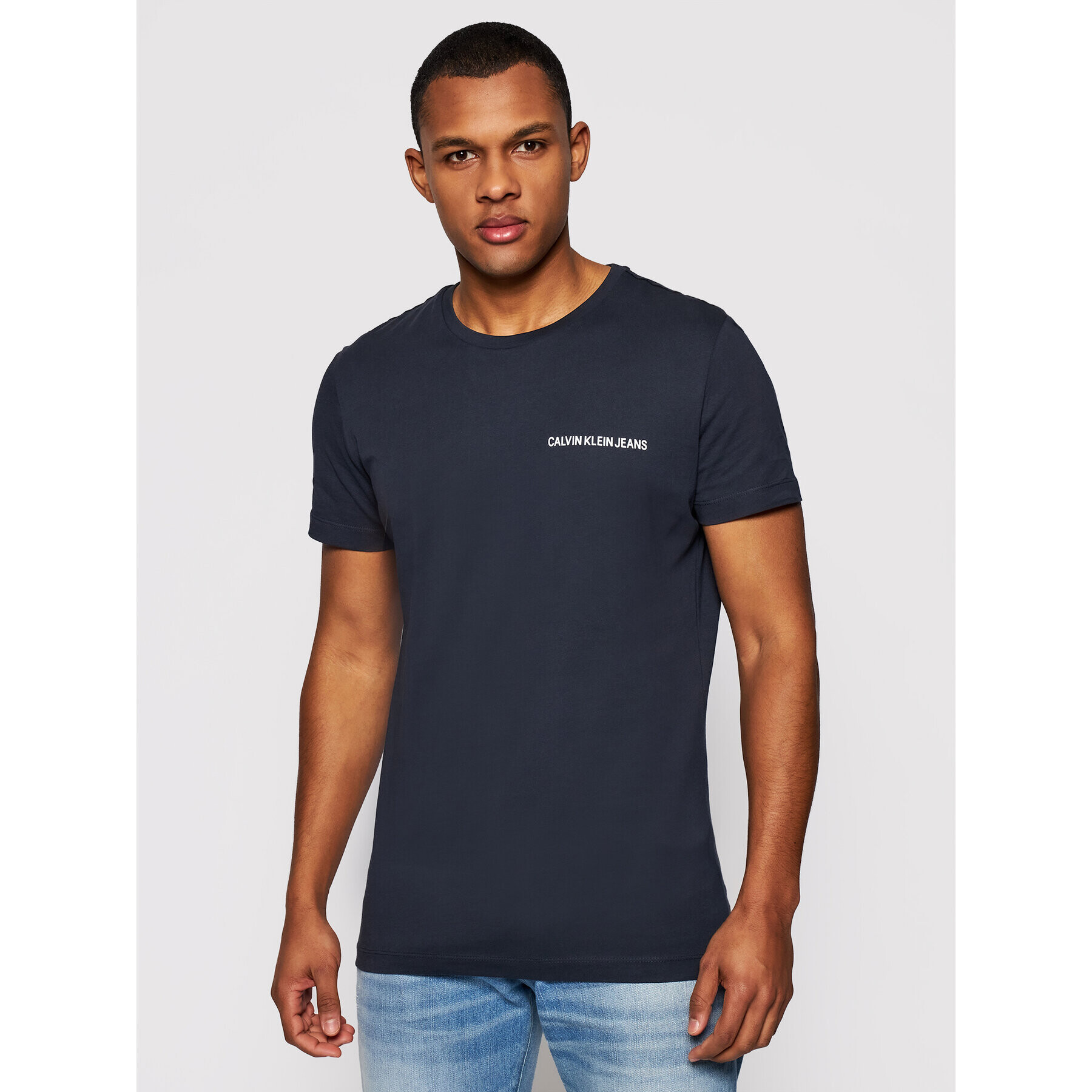 Calvin Klein Jeans Тишърт J30J307852 Тъмносин Regular Fit - Pepit.bg