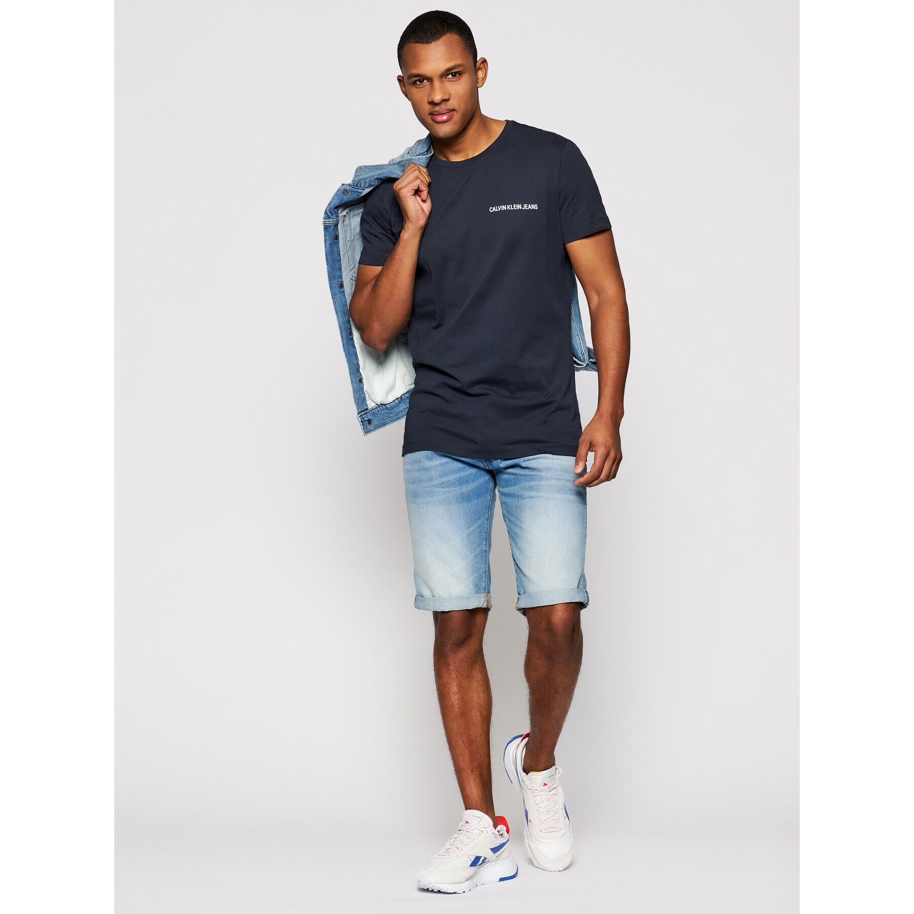 Calvin Klein Jeans Тишърт J30J307852 Тъмносин Regular Fit - Pepit.bg