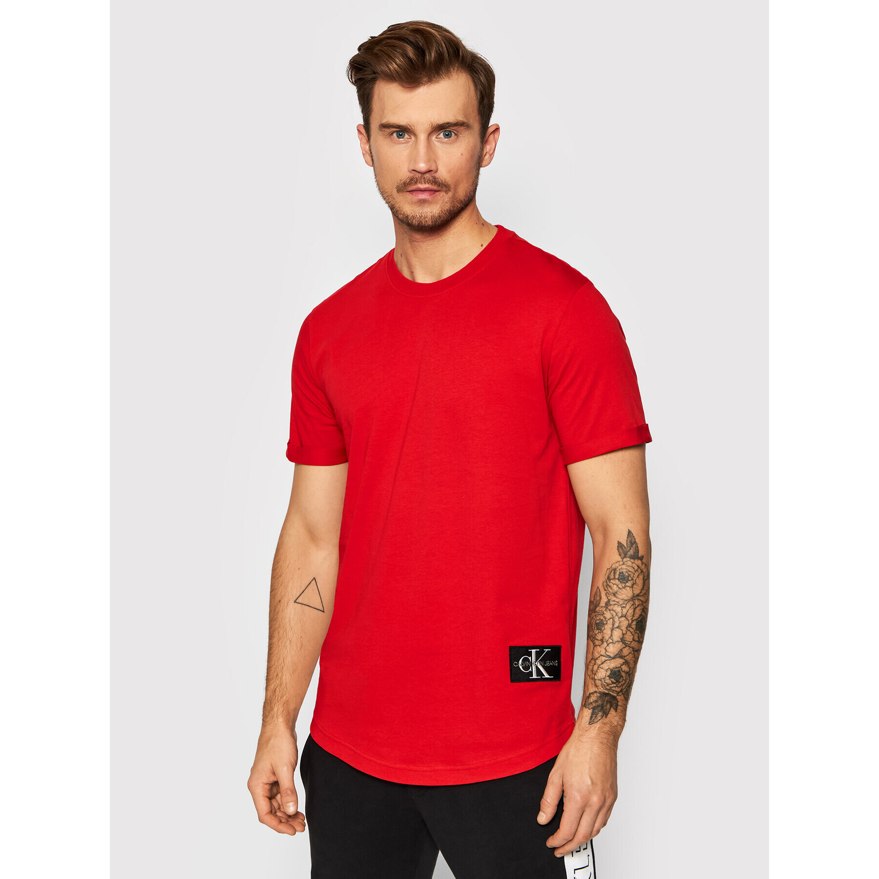 Calvin Klein Jeans Тишърт J30J315319 Червен Regular Fit - Pepit.bg