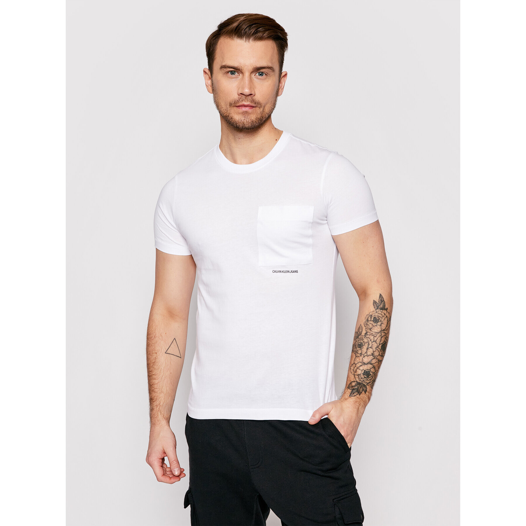 Calvin Klein Jeans Тишърт J30J317275 Бял Regular Fit - Pepit.bg