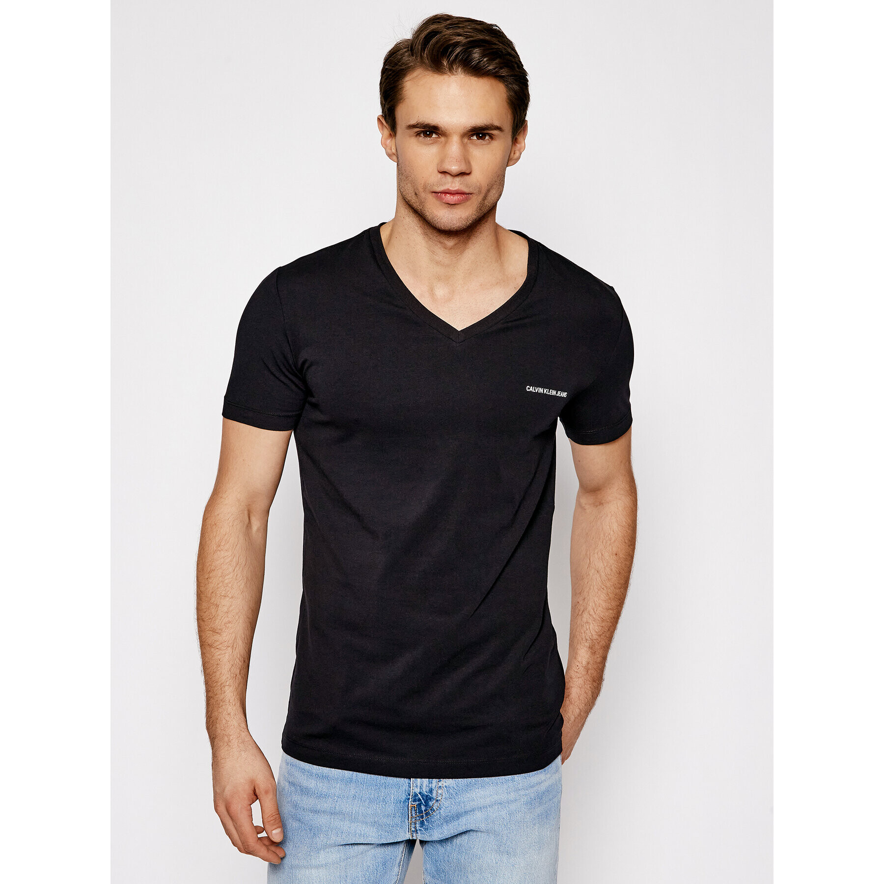 Calvin Klein Jeans Тишърт J30J318068 Черен Regular Fit - Pepit.bg