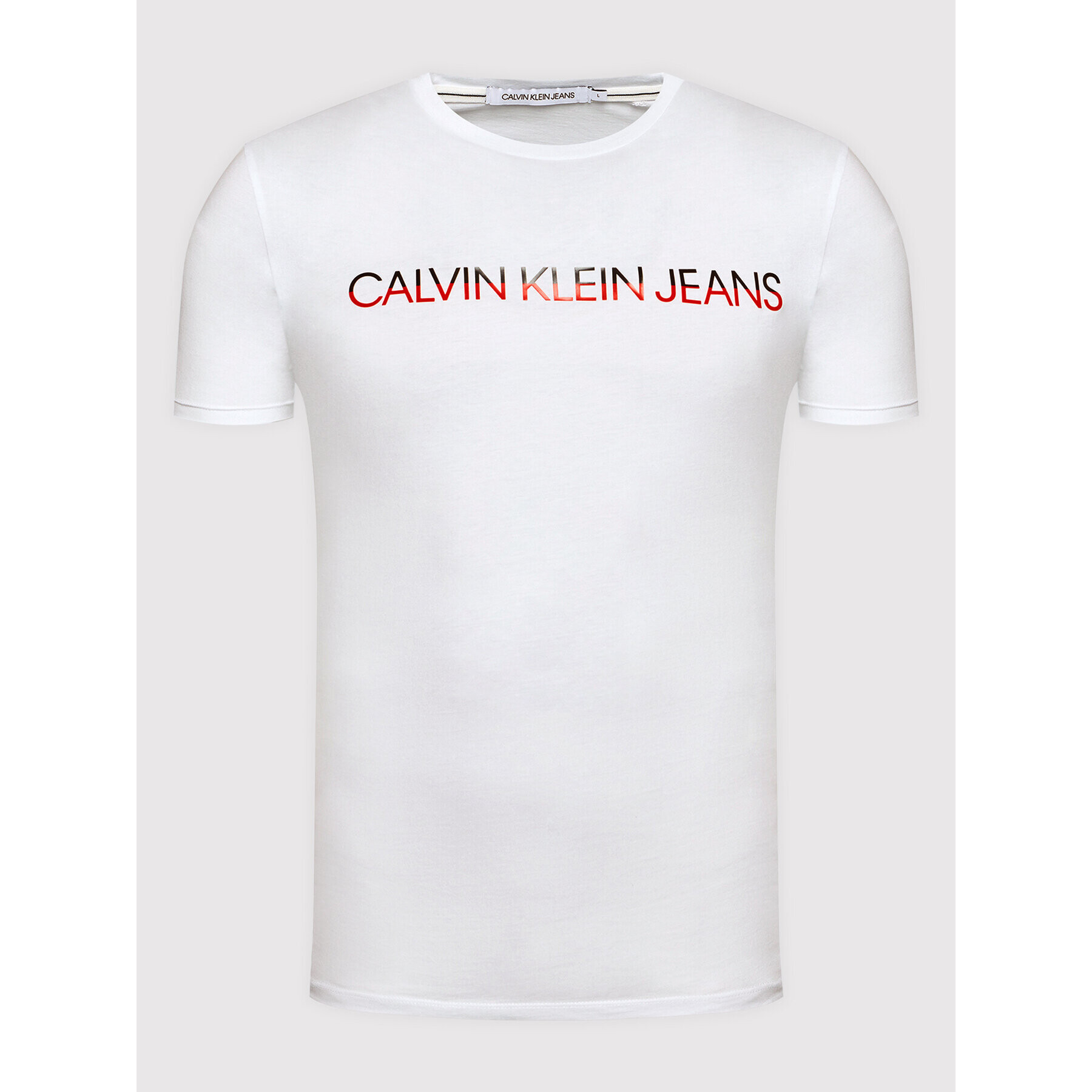 Calvin Klein Jeans Тишърт J30J318203 Бял Regular Fit - Pepit.bg