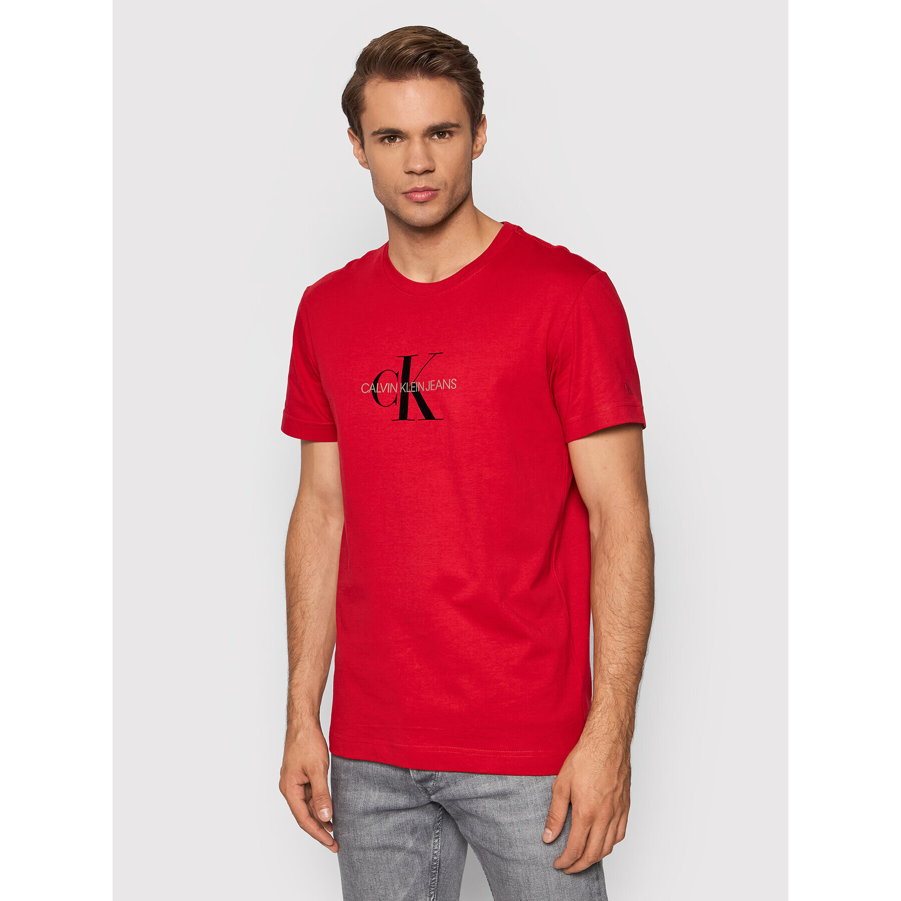 Calvin Klein Jeans Тишърт J30J318691 Червен Regular Fit - Pepit.bg
