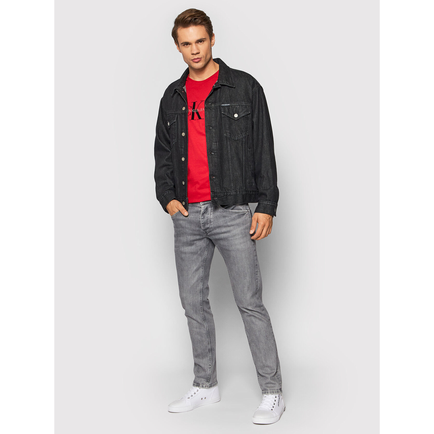 Calvin Klein Jeans Тишърт J30J318691 Червен Regular Fit - Pepit.bg