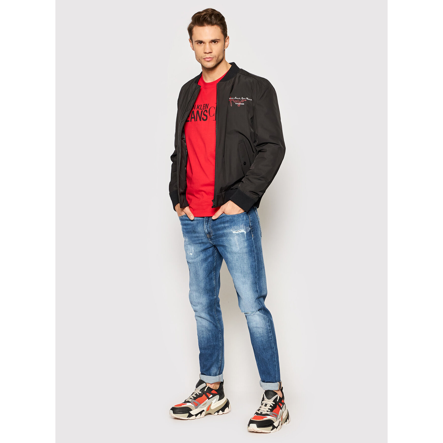 Calvin Klein Jeans Тишърт J30J318731 Червен Regular Fit - Pepit.bg