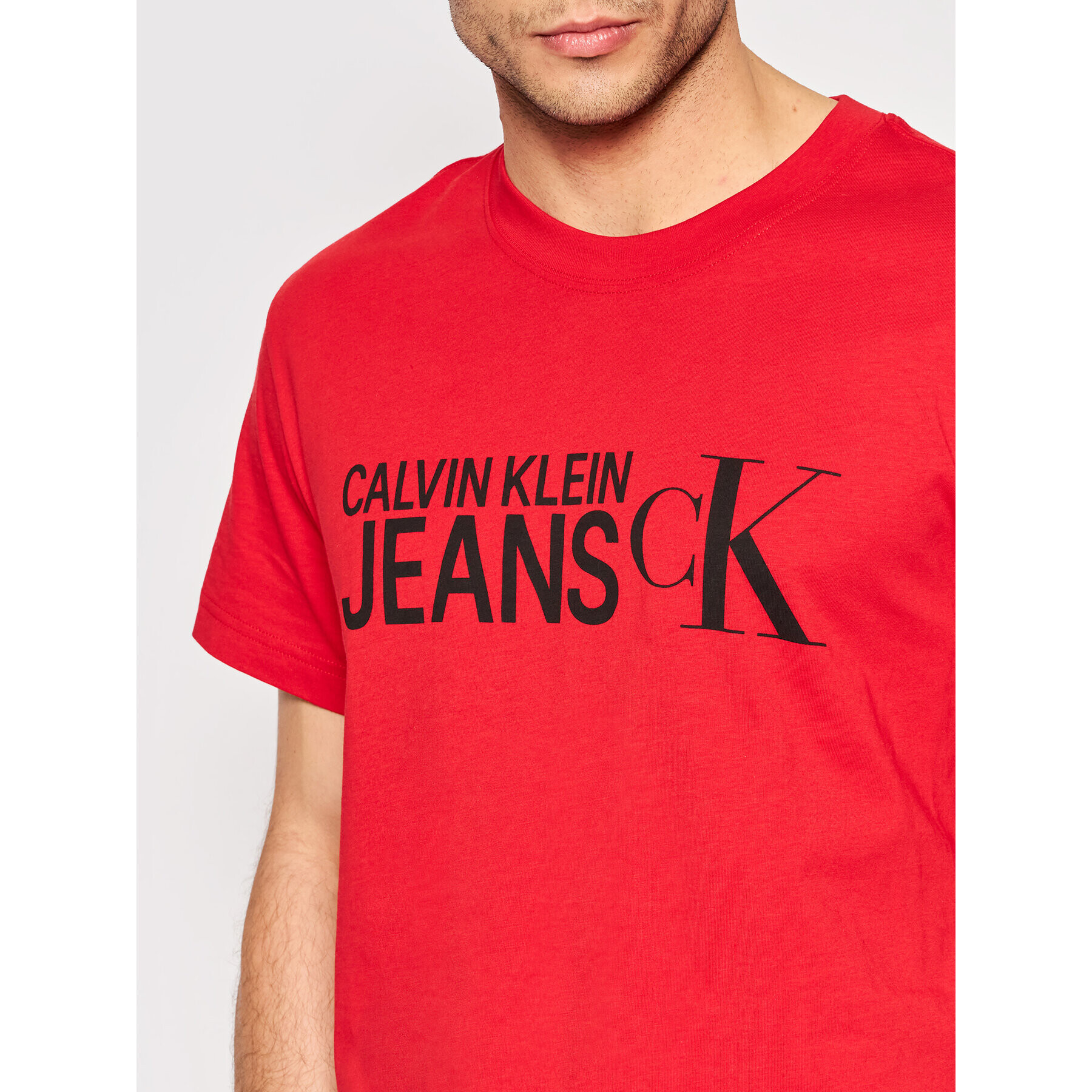 Calvin Klein Jeans Тишърт J30J318731 Червен Regular Fit - Pepit.bg