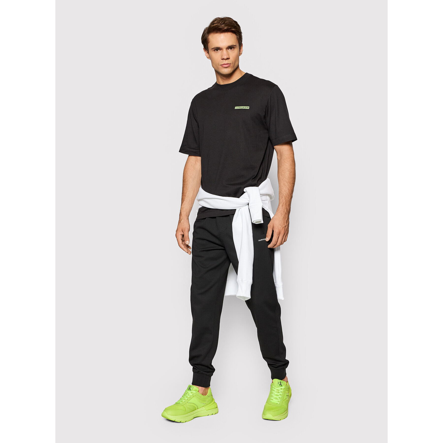 Calvin Klein Jeans Тишърт J30J319315 Черен Regular Fit - Pepit.bg