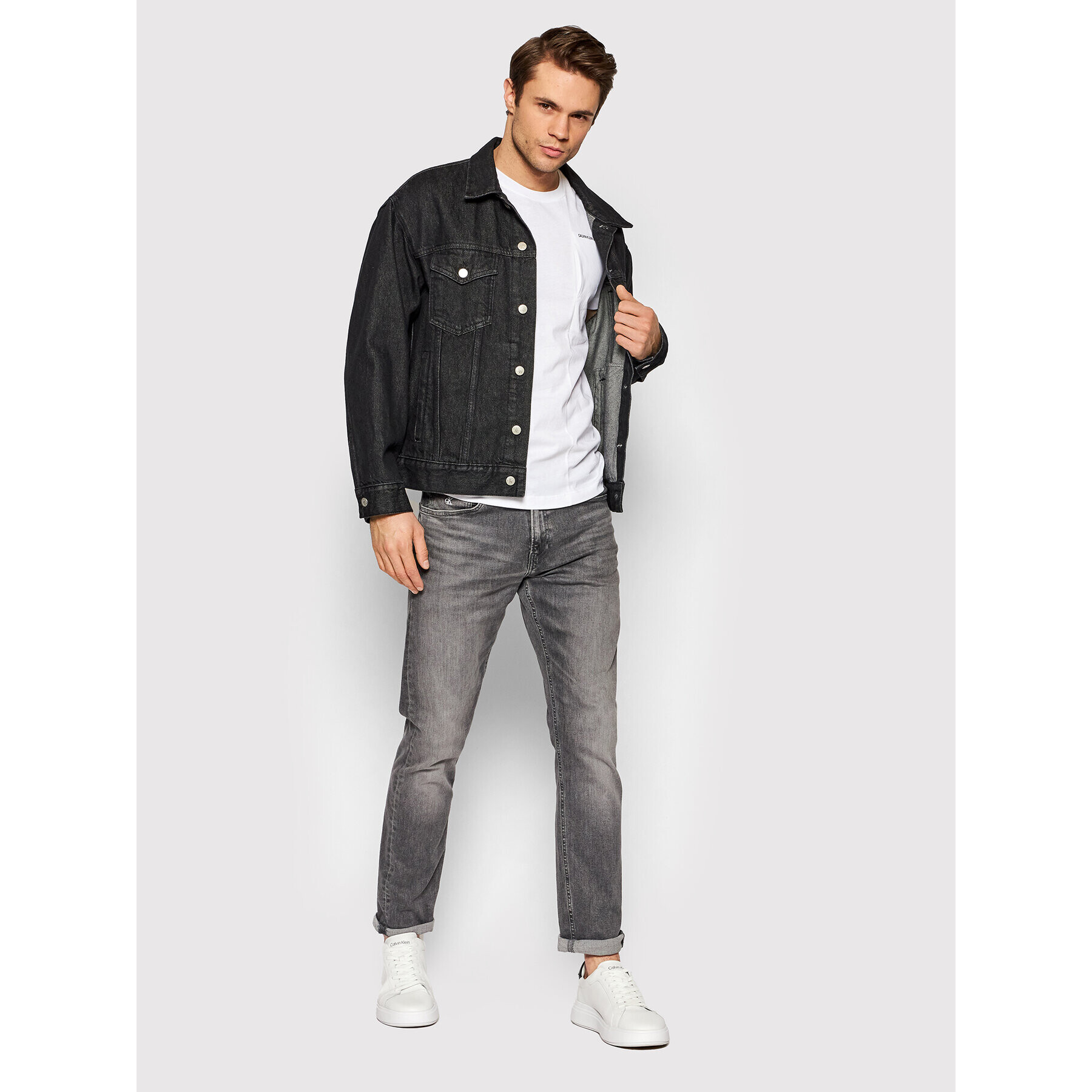 Calvin Klein Jeans Тишърт J30J319637 Бял Regular Fit - Pepit.bg