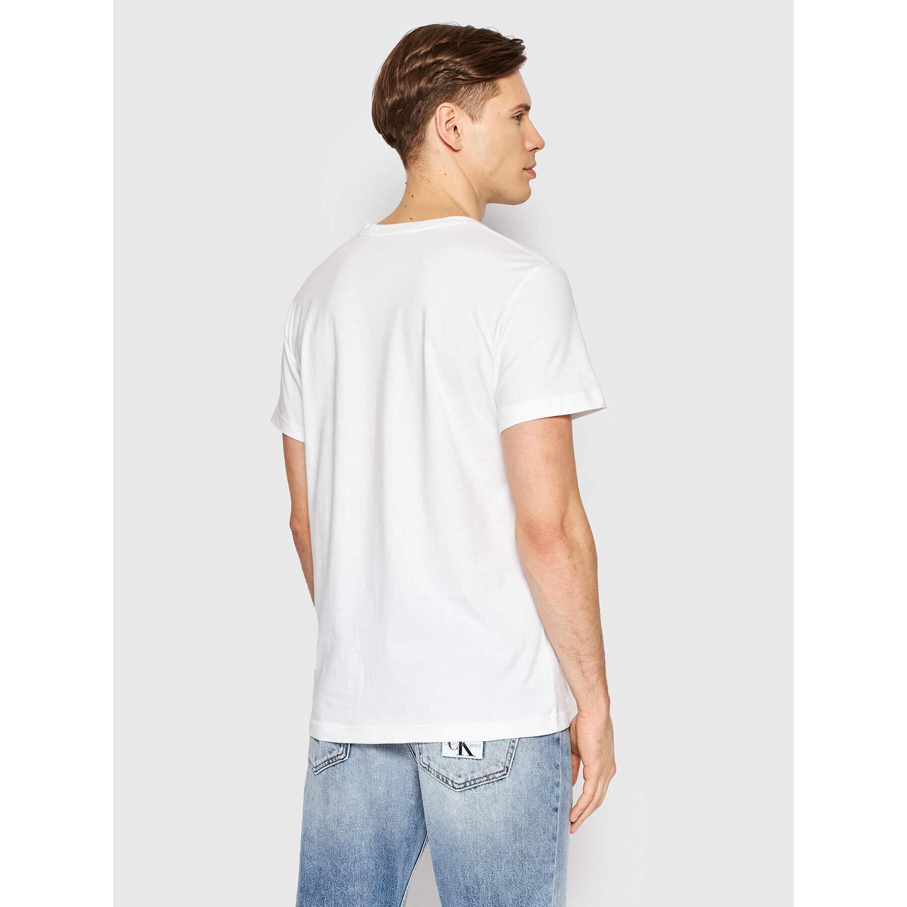 Calvin Klein Jeans Тишърт J30J319876 Бял Regular Fit - Pepit.bg
