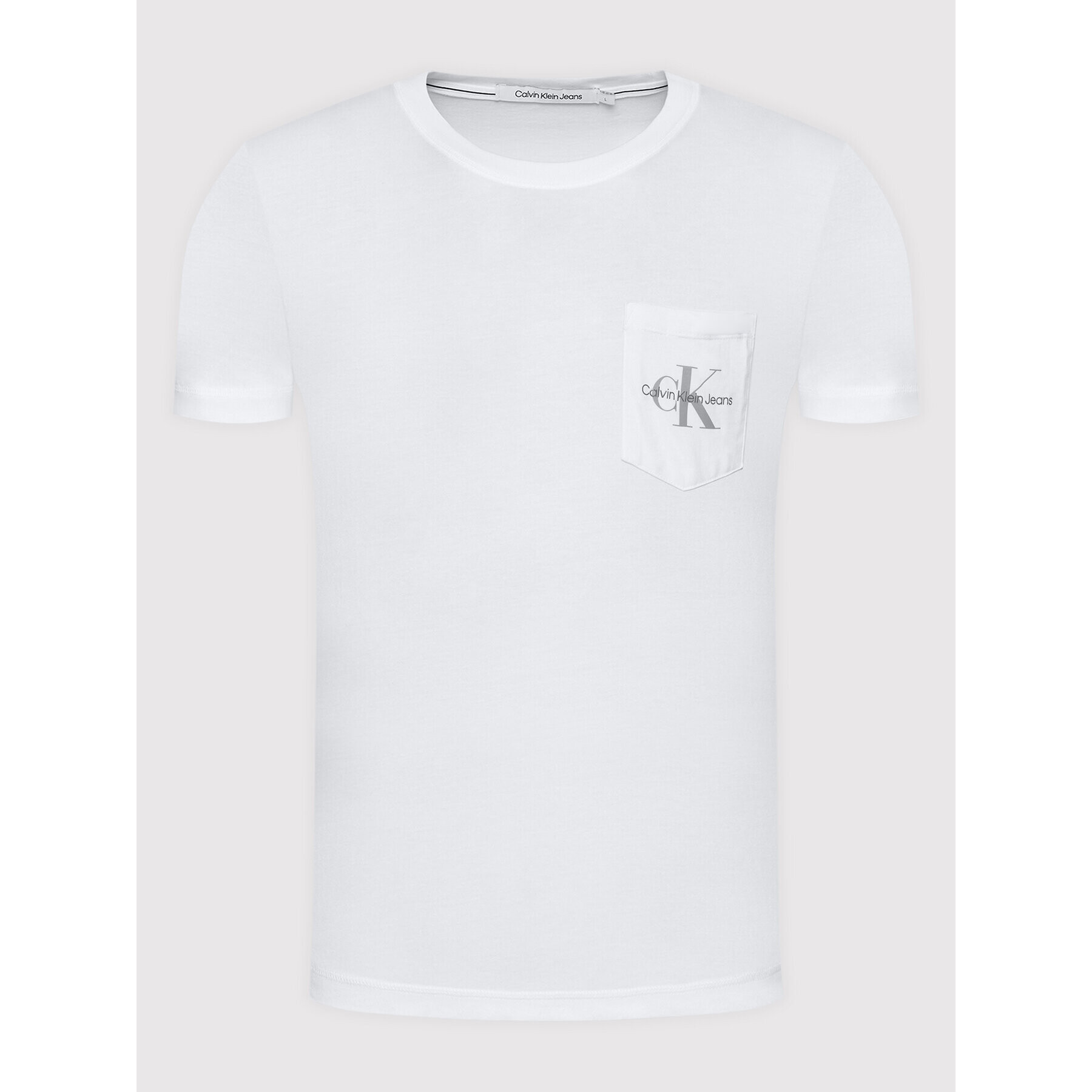 Calvin Klein Jeans Тишърт J30J319876 Бял Regular Fit - Pepit.bg
