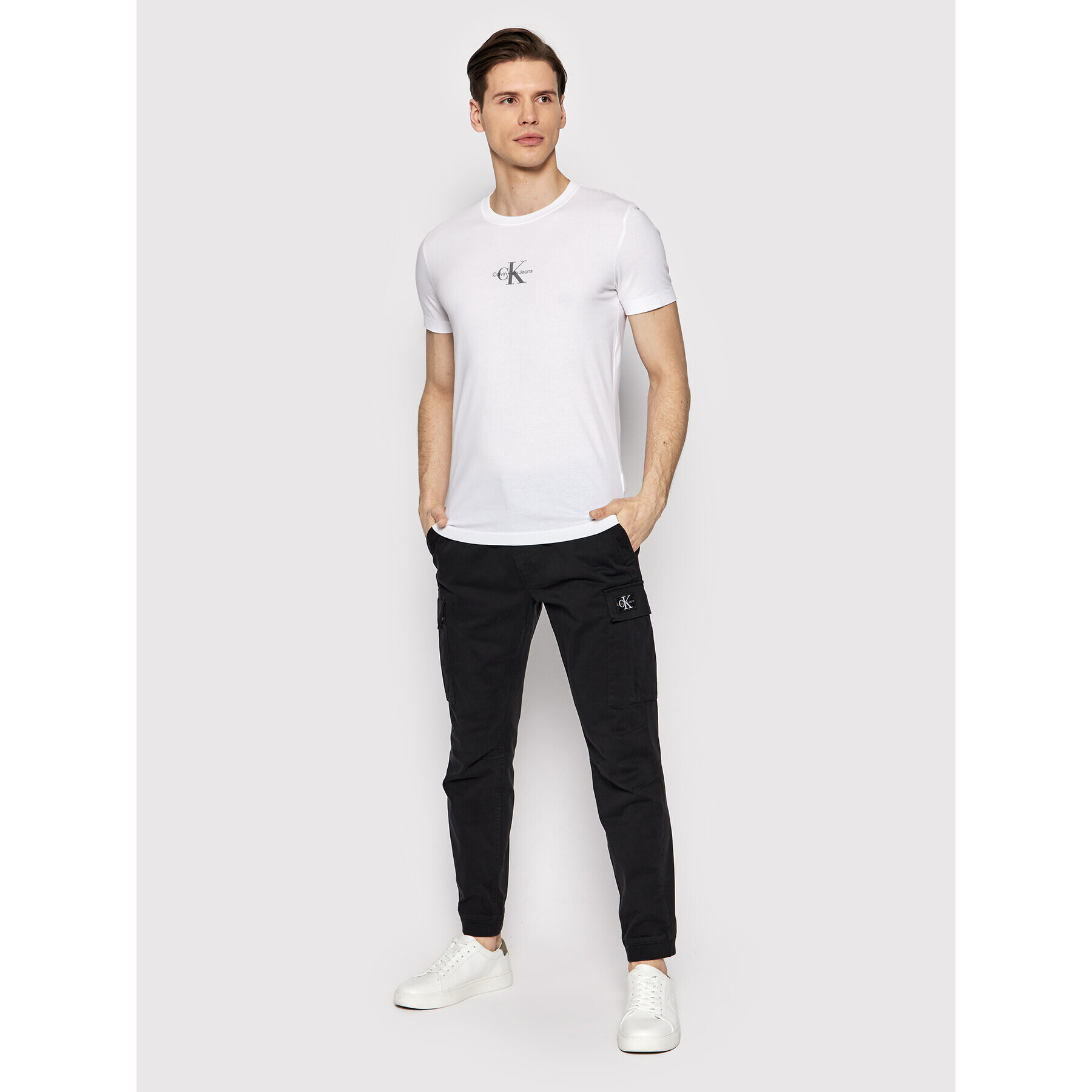 Calvin Klein Jeans Тишърт J30J319877 Бял Regular Fit - Pepit.bg