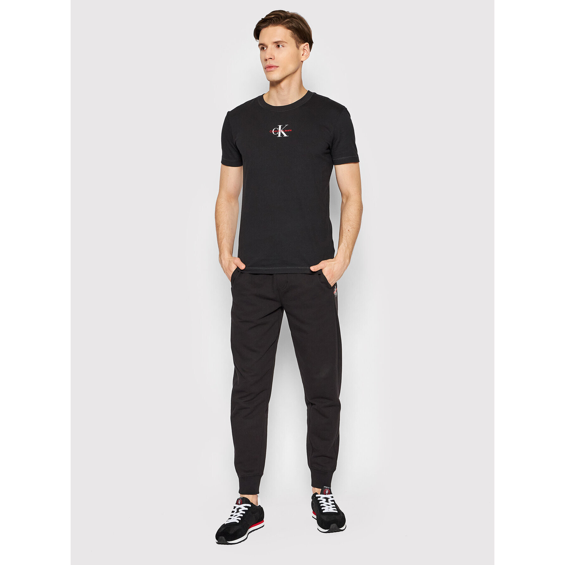 Calvin Klein Jeans Тишърт J30J319877 Черен Regular Fit - Pepit.bg