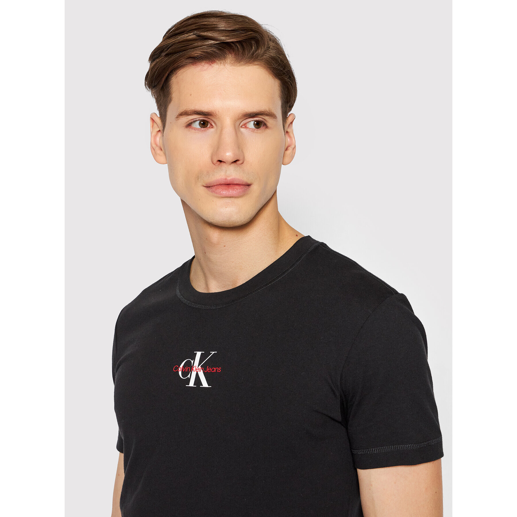 Calvin Klein Jeans Тишърт J30J319877 Черен Regular Fit - Pepit.bg