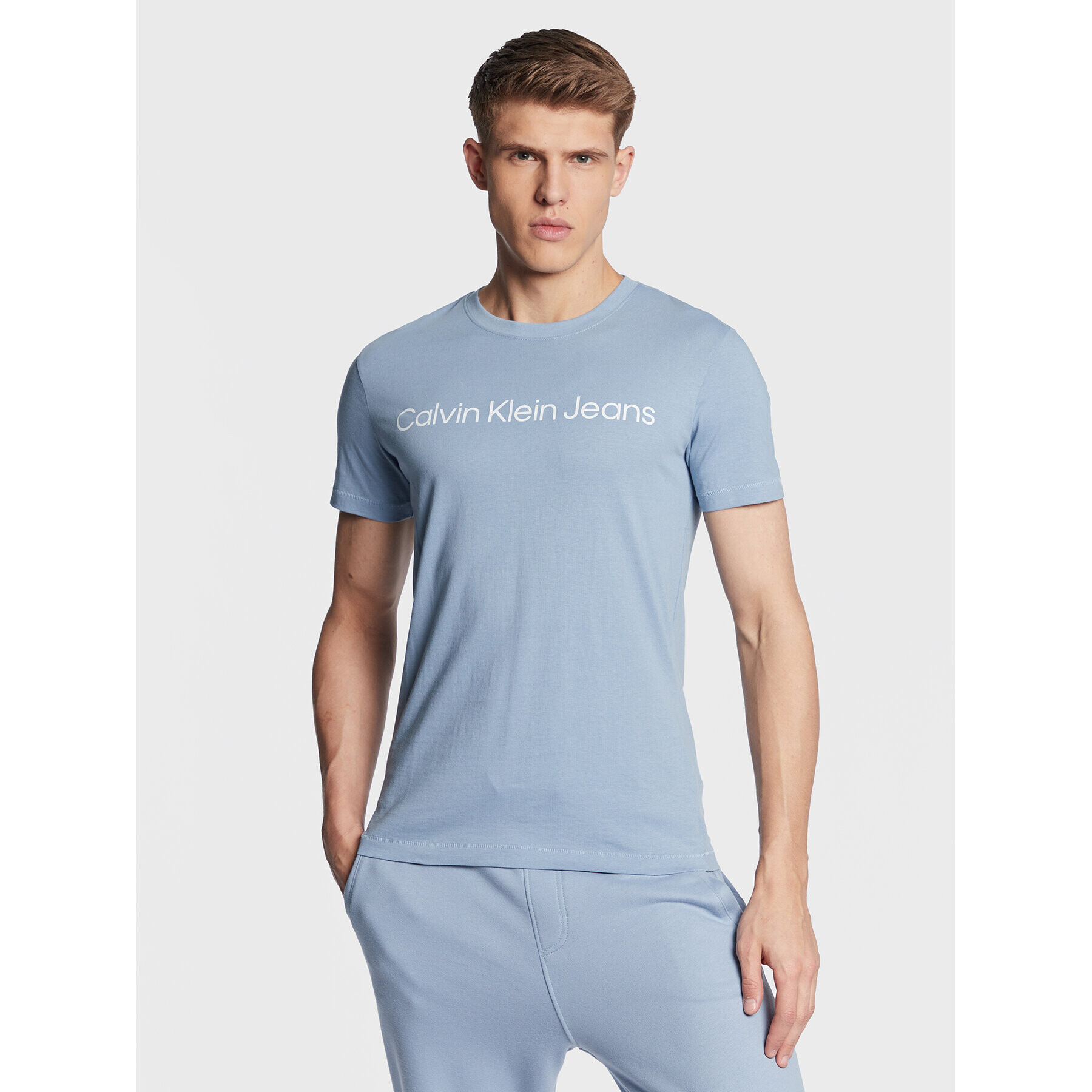 Calvin Klein Jeans Тишърт J30J322344 Син Regular Fit - Pepit.bg