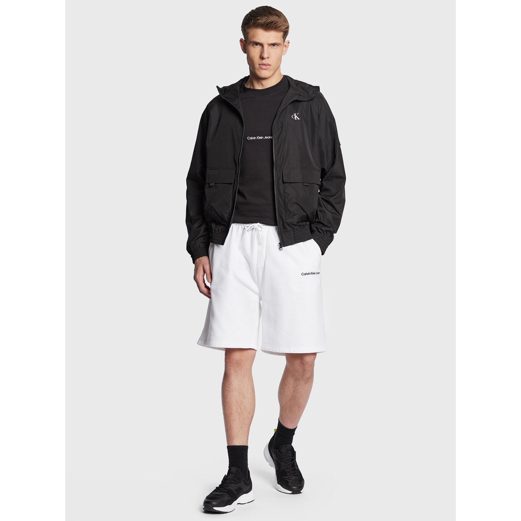 Calvin Klein Jeans Тишърт J30J322848 Черен Slim Fit - Pepit.bg
