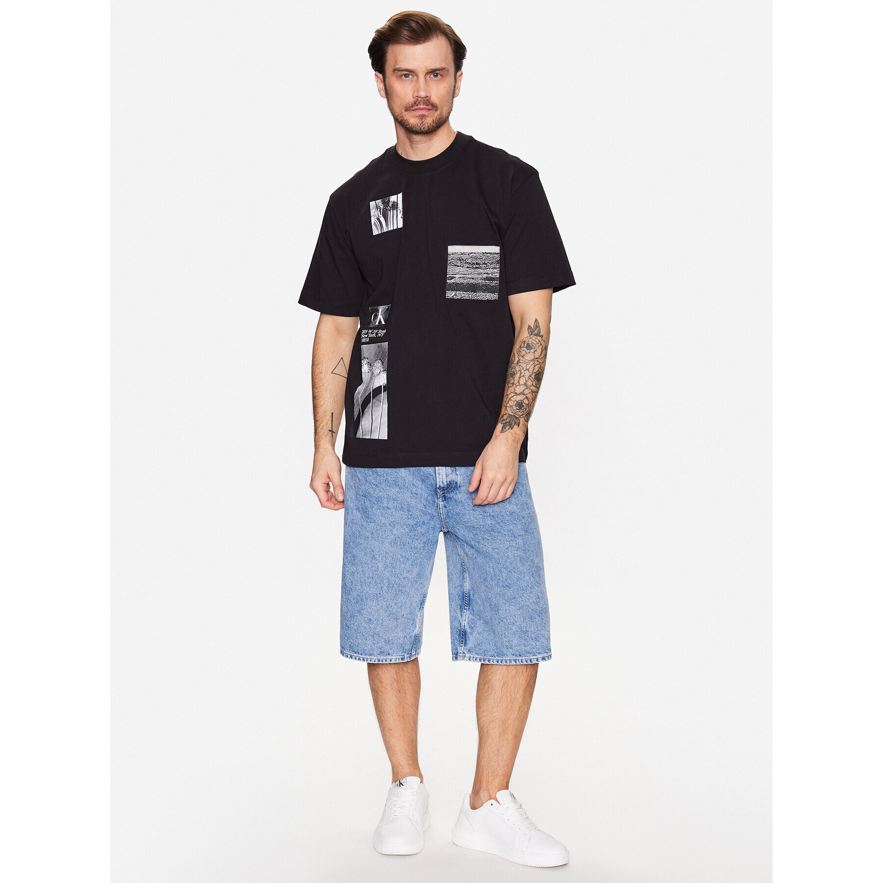 Calvin Klein Jeans Тишърт J30J322868 Черен Relaxed Fit - Pepit.bg