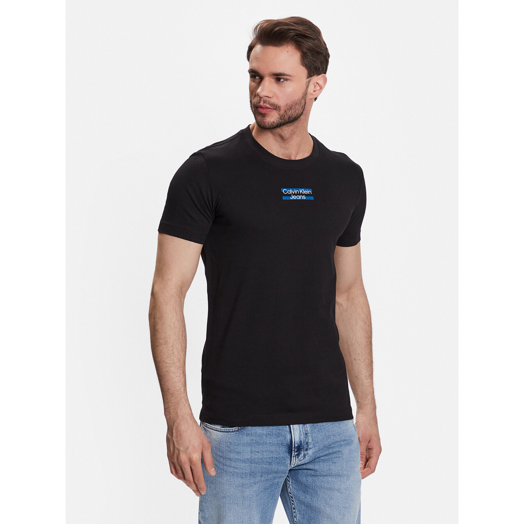 Calvin Klein Jeans Тишърт J30J322872 Черен Regular Fit - Pepit.bg