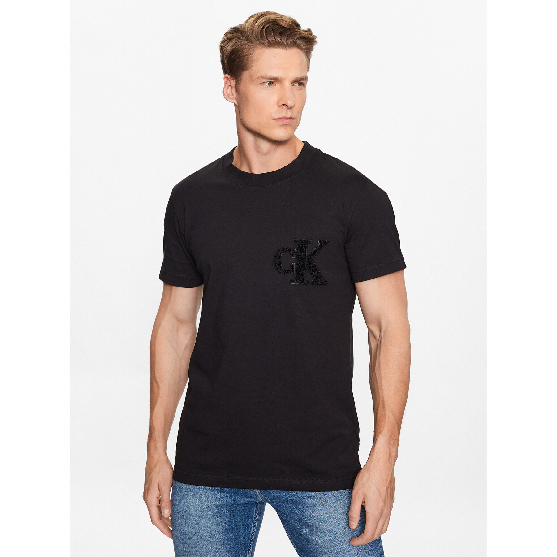 Calvin Klein Jeans Тишърт J30J323492 Черен Regular Fit - Pepit.bg